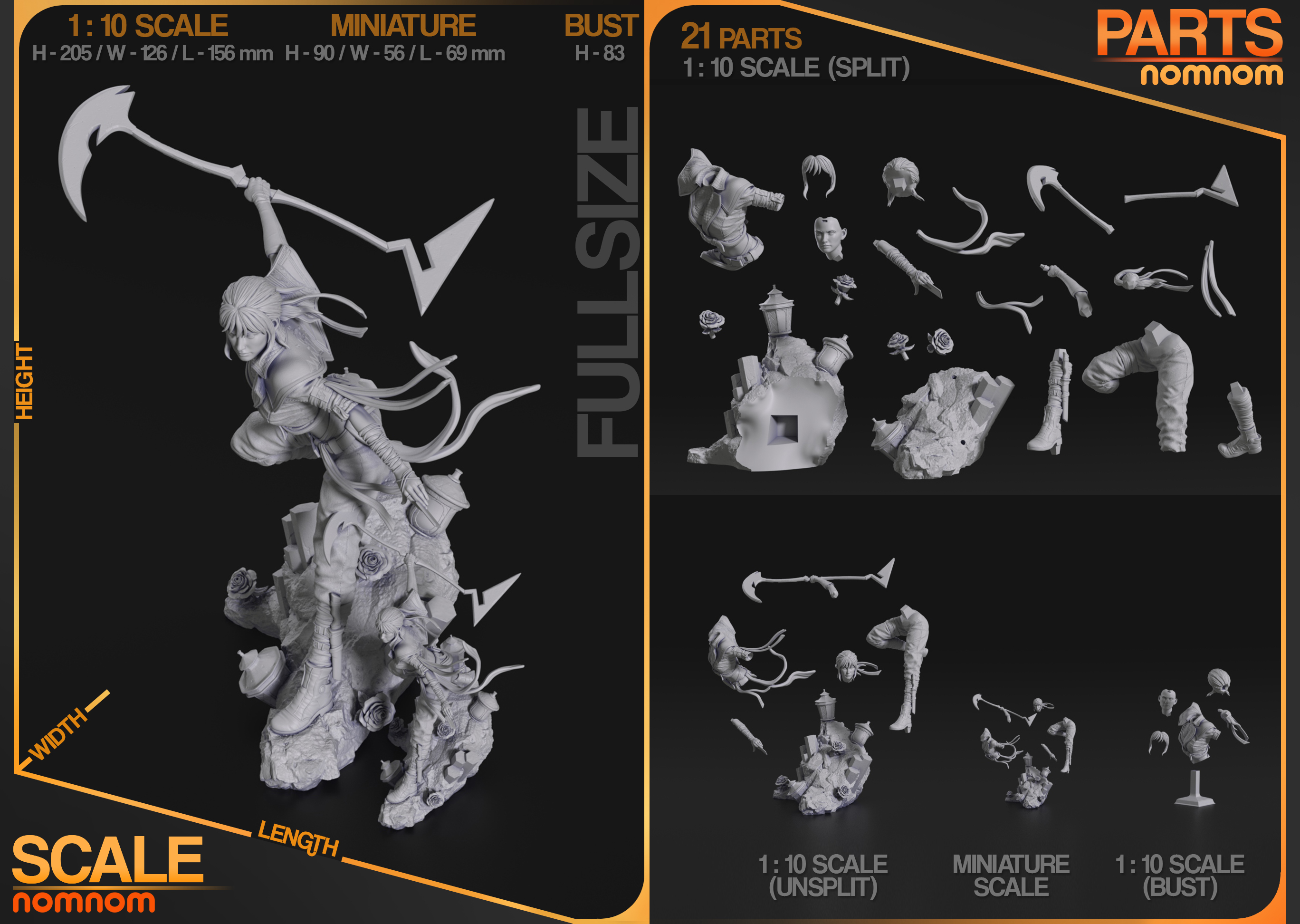 1:10 Scale Tarot of Despair High Quality Unpainted Resin Garage Kit - Thumbnail 2