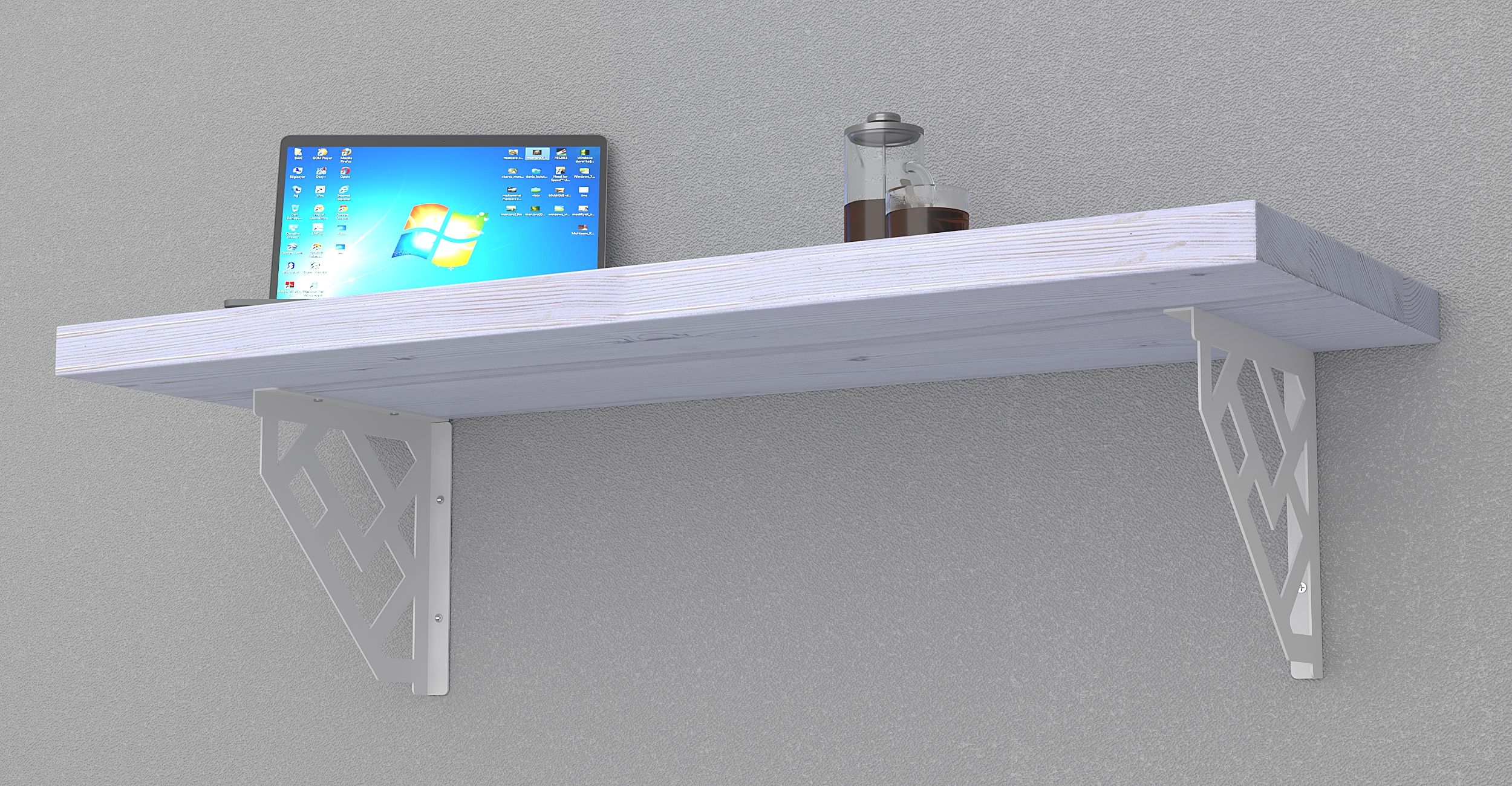 MCC Wandmontage Schreibtisch Bar Tisch für kleine Räume Küchentheke, Wäscheregal - Bild 15 von 60