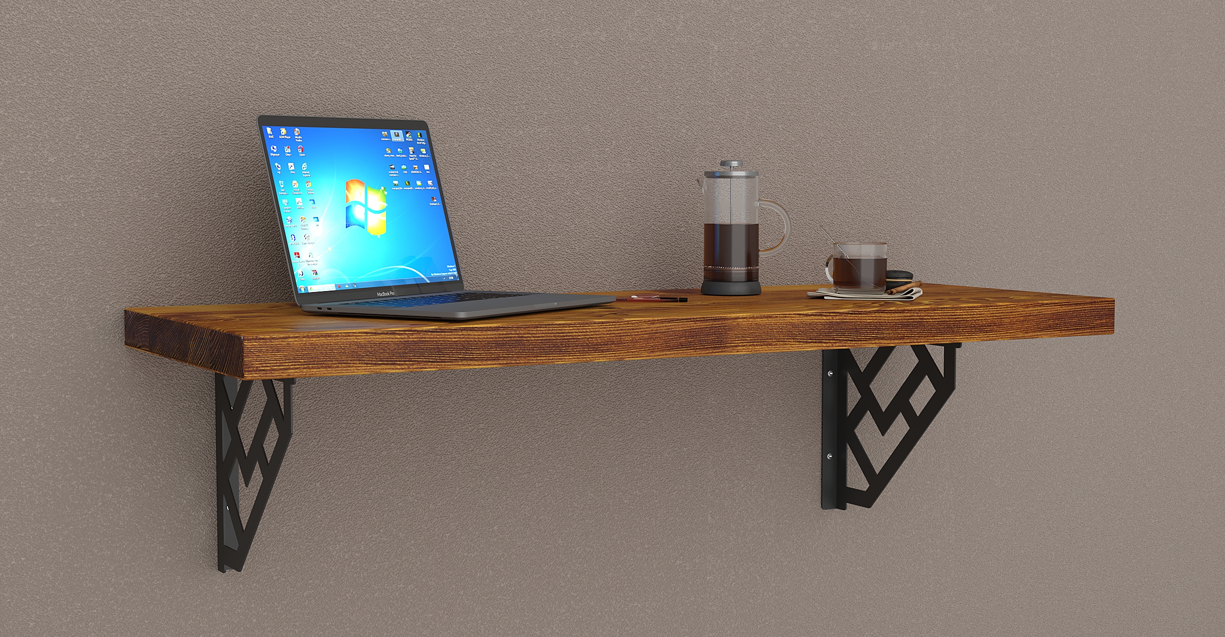 MCC Wandmontage Schreibtisch Bar Tisch für kleine Räume Küchentheke, Wäscheregal - Bild 27 von 60