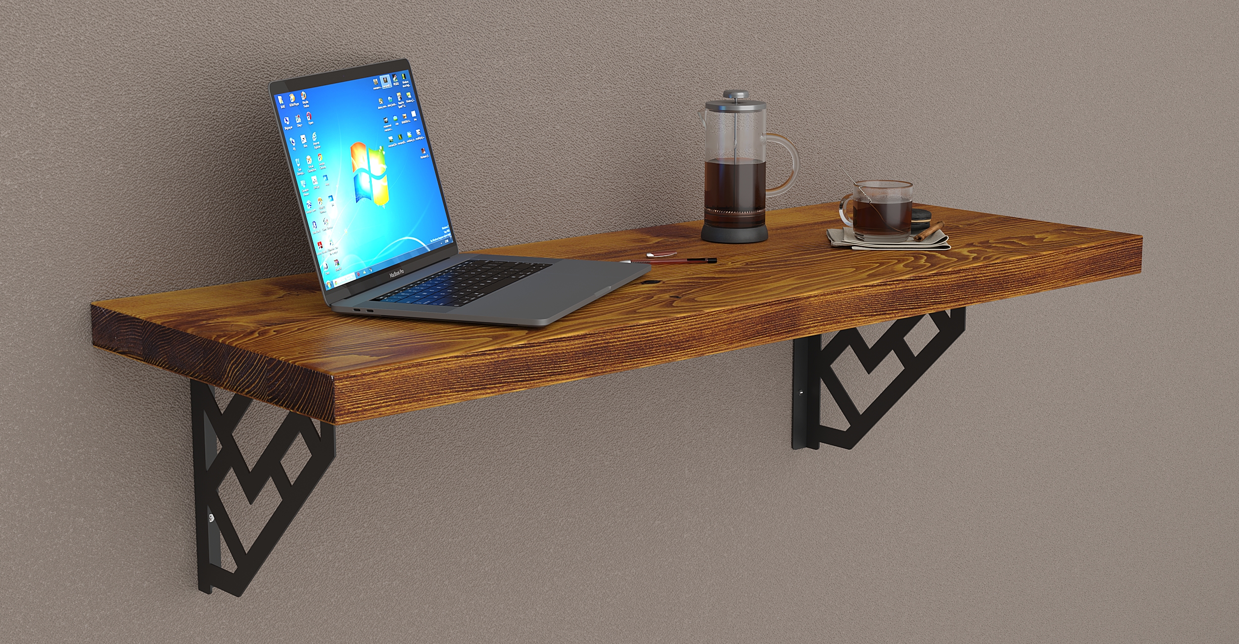 MCC Wandmontage Schreibtisch Bar Tisch für kleine Räume Küchentheke, Wäscheregal - Bild 28 von 60