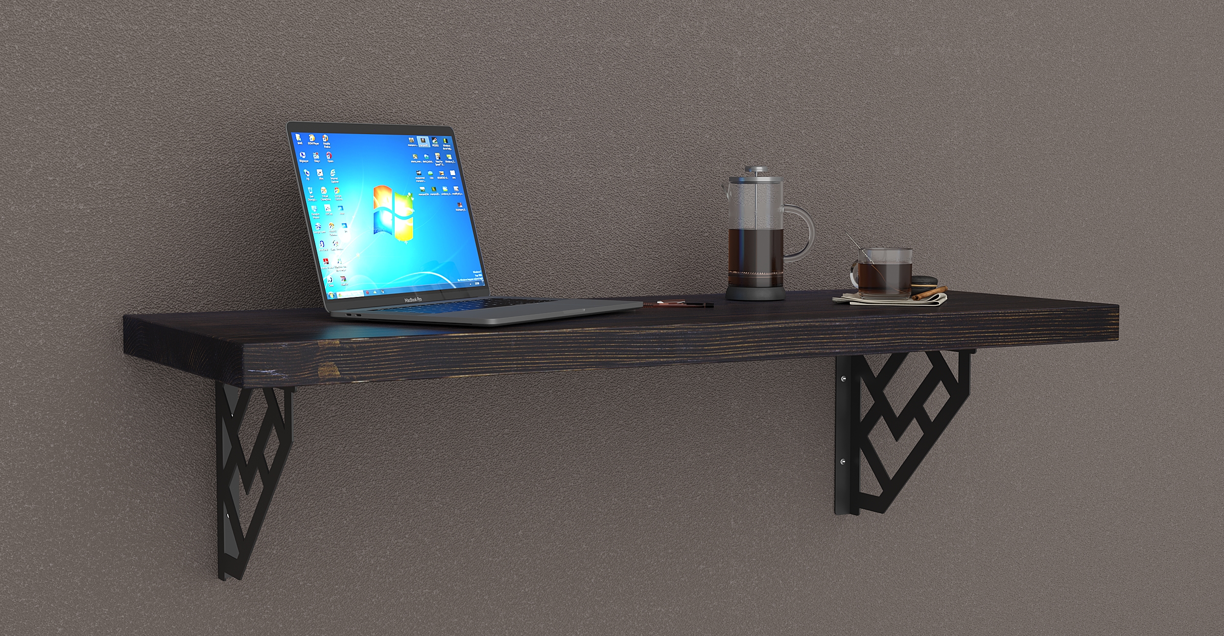 MCC Wandmontage Schreibtisch Bar Tisch für kleine Räume Küchentheke, Wäscheregal - Bild 42 von 60