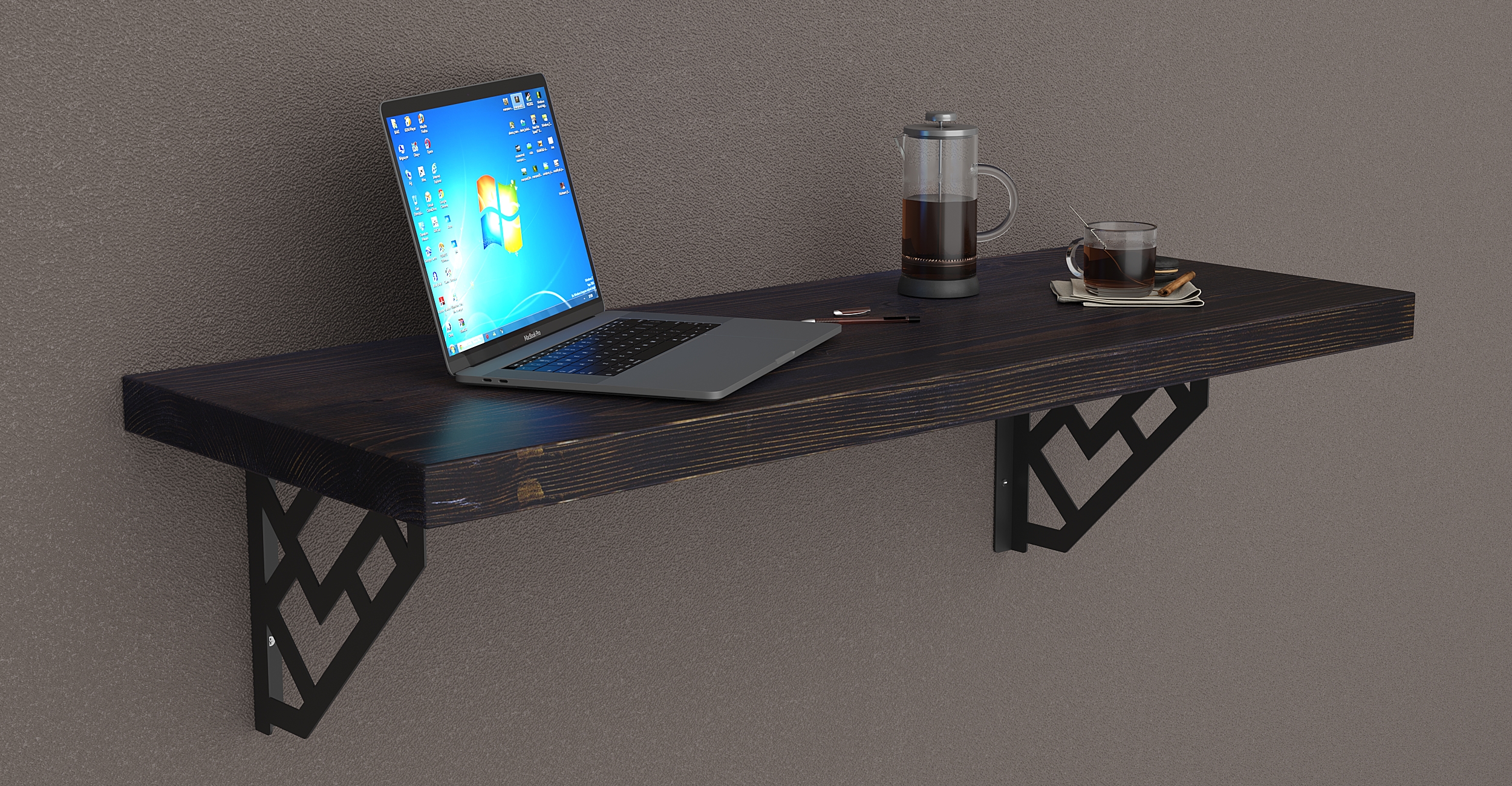 MCC Wandmontage Schreibtisch Bar Tisch für kleine Räume Küchentheke, Wäscheregal - Bild 40 von 60