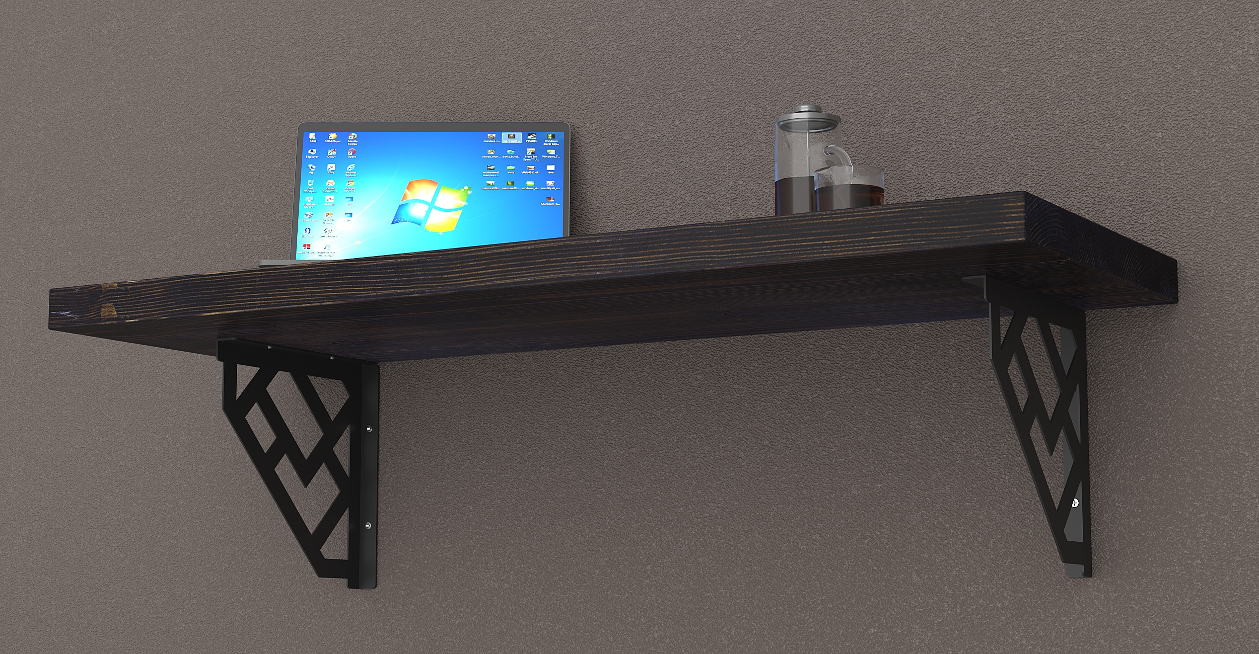 MCC Wandmontage Schreibtisch Bar Tisch für kleine Räume Küchentheke, Wäscheregal - Bild 39 von 60