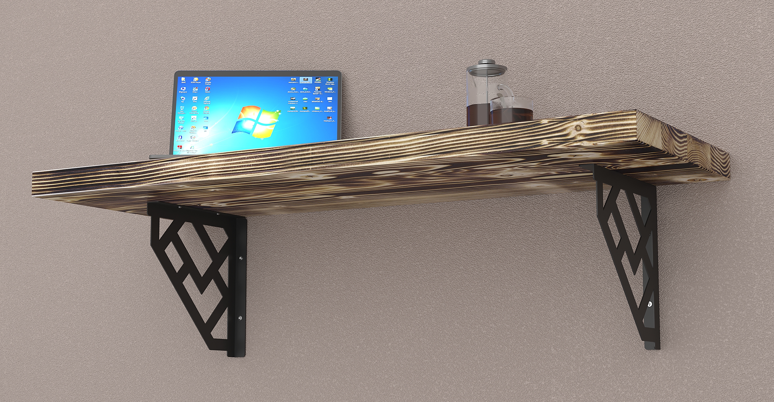 MCC Wandmontage Schreibtisch Bar Tisch für kleine Räume Küchentheke, Wäscheregal - Bild 54 von 60