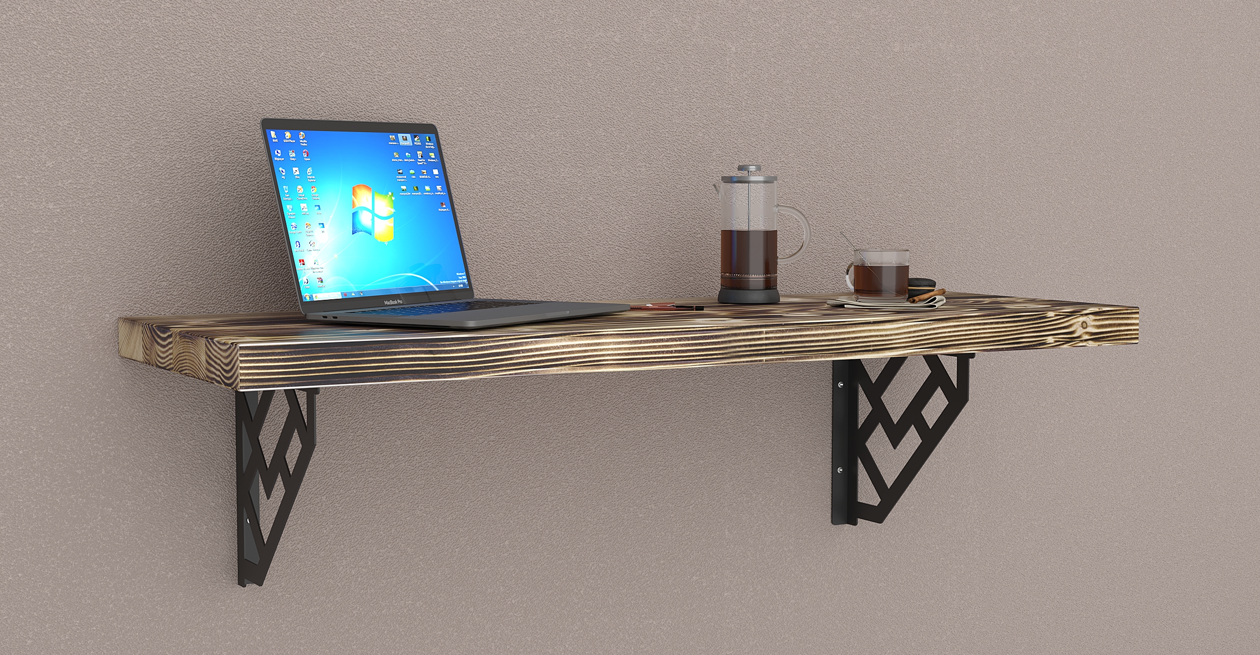 MCC Wandmontage Schreibtisch Bar Tisch für kleine Räume Küchentheke, Wäscheregal - Bild 59 von 60