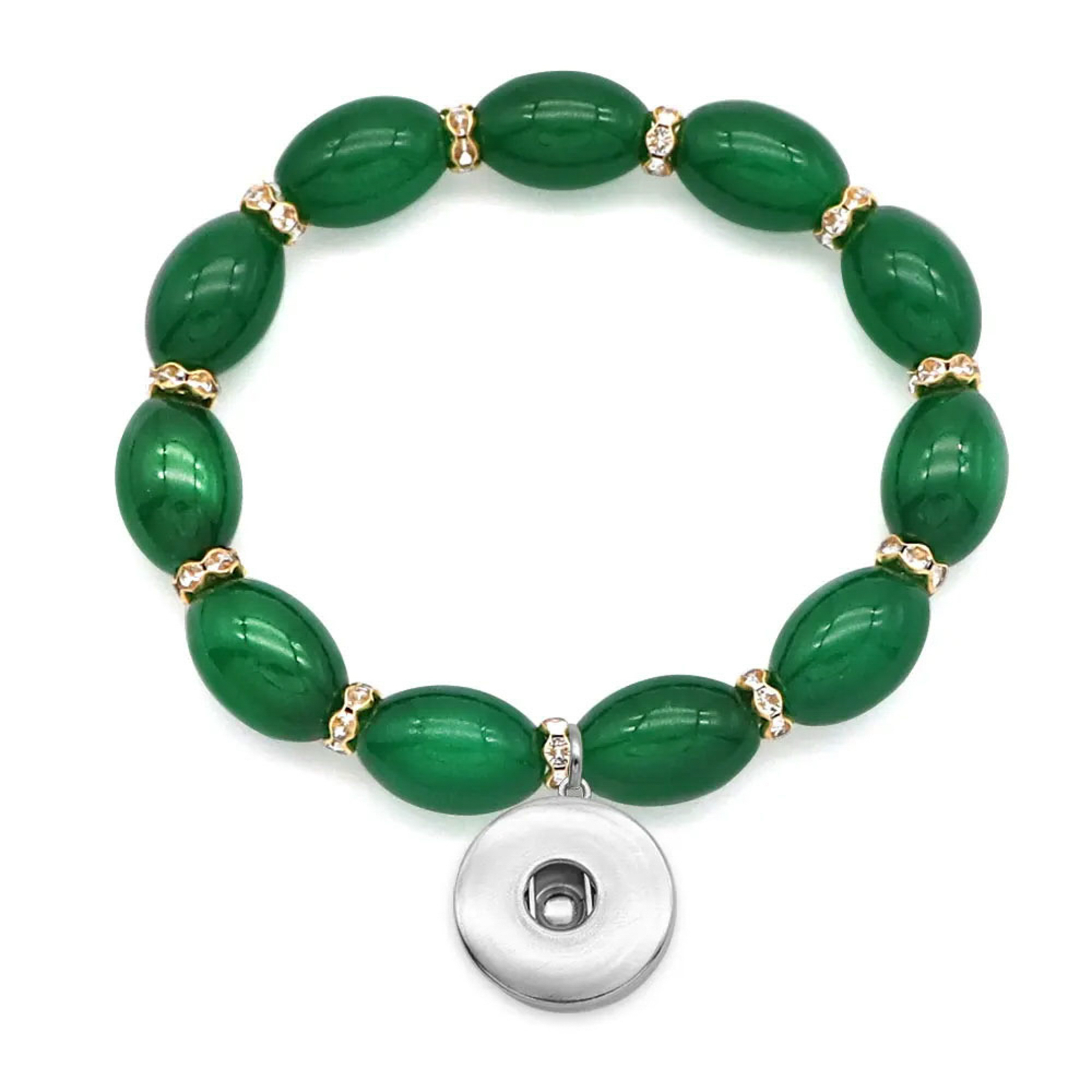 Snap Jewelry Oval Stretch Bracelet, Fits 18MM 20MM Ginger Charm Snap Buttons