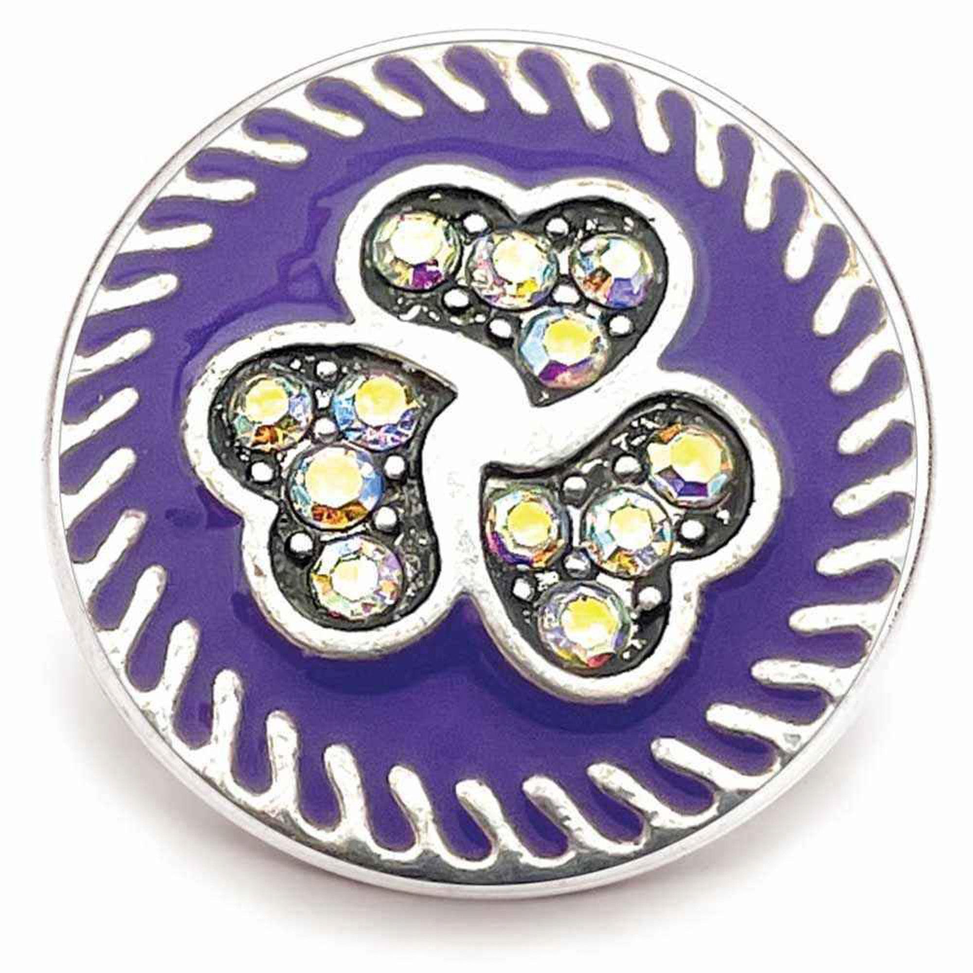 Dije de jengibre púrpura a presión, botones de diamantes de imitación de lavanda de 18 mm - Imagen 9 de 11