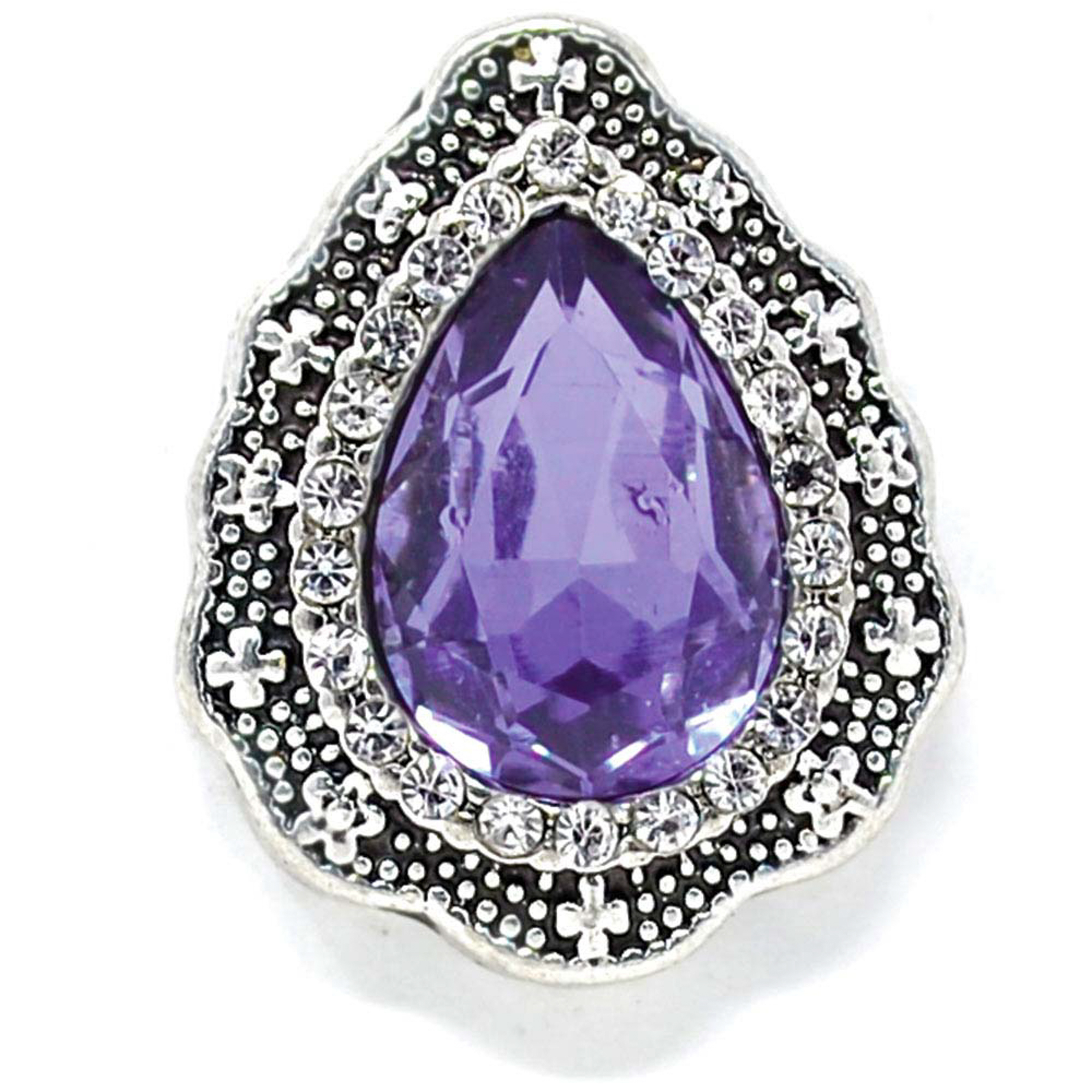 Dije de jengibre púrpura a presión, botones de diamantes de imitación de lavanda de 18 mm - Imagen 10 de 11