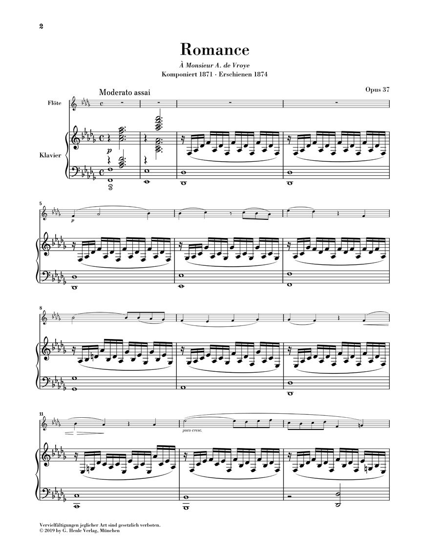 Romance in DFlat Major, Op. 37 (Camille SaintSaëns) 888680991630 eBay