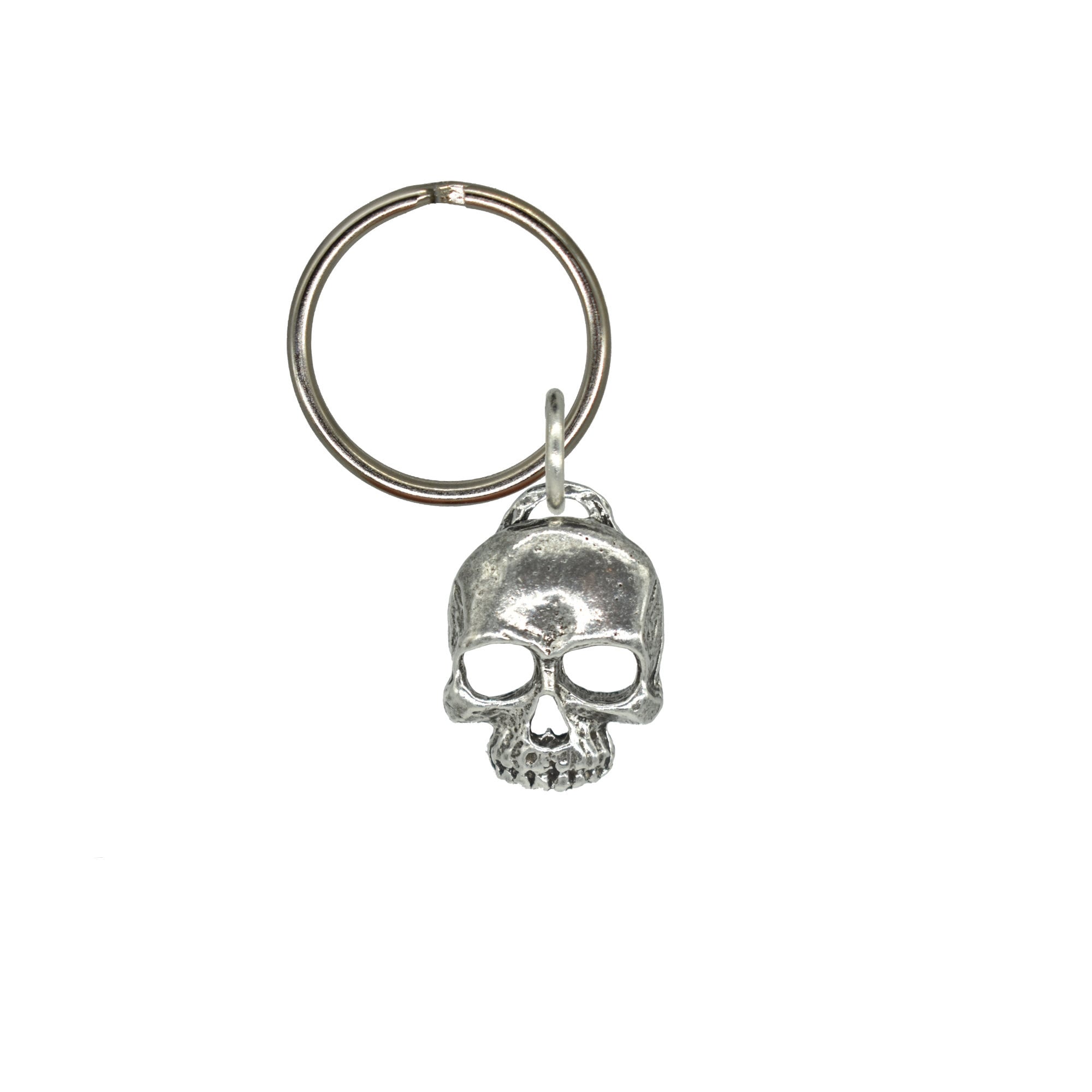 Llavero 3D Medio Cráneo, Sonrisa, G138KC, 1 pulgada, metal, muerte, peltre - Imagen 1 de 6