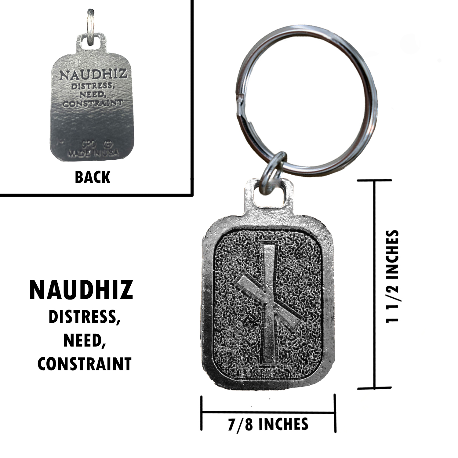 Metall Rune Schlüsselanhänger, nordische Wikinger Symbole, antikes Zinn, Geschenk, Made in USA - Bild 8 von 198