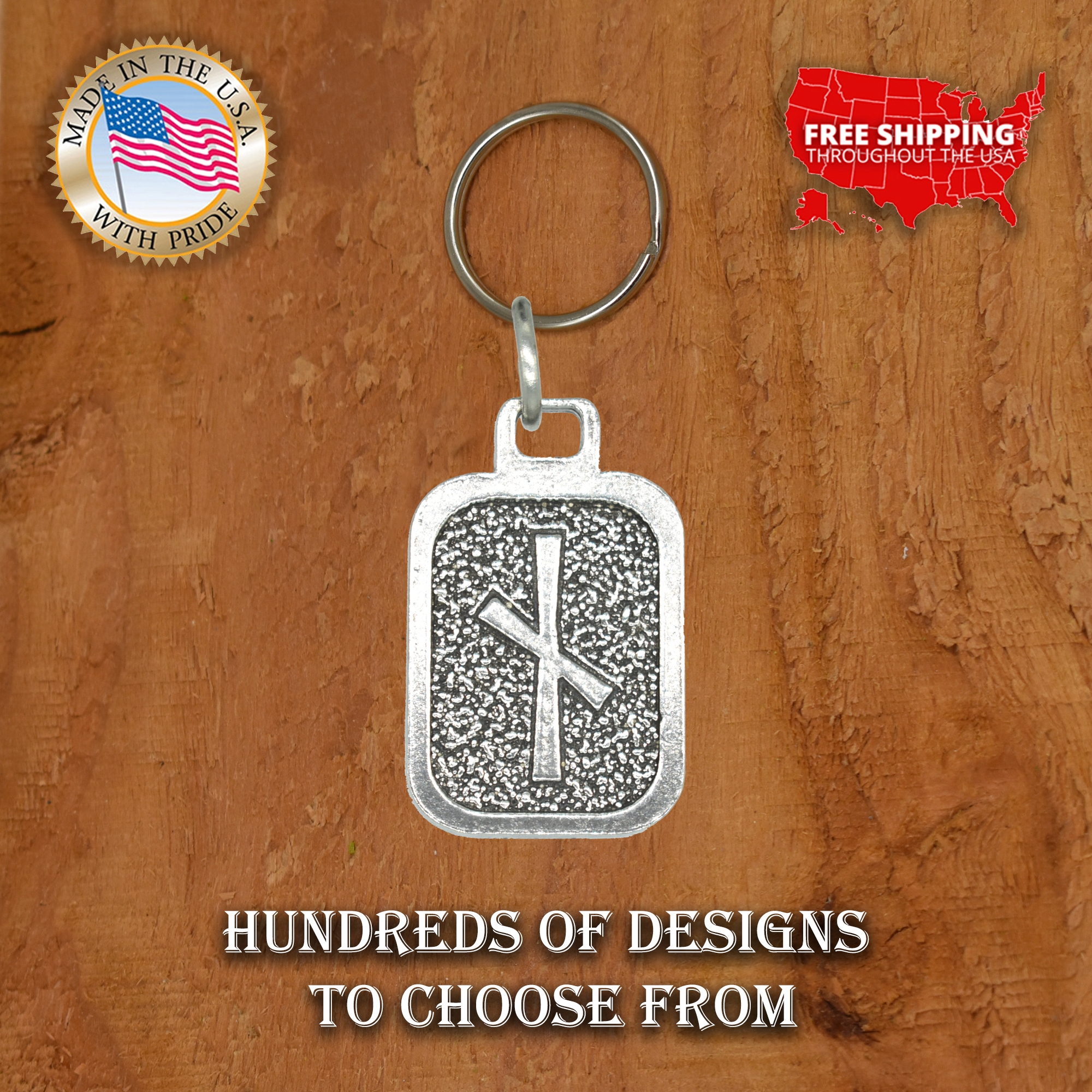 Metall Rune Schlüsselanhänger, nordische Wikinger Symbole, antikes Zinn, Geschenk, Made in USA - Bild 13 von 198