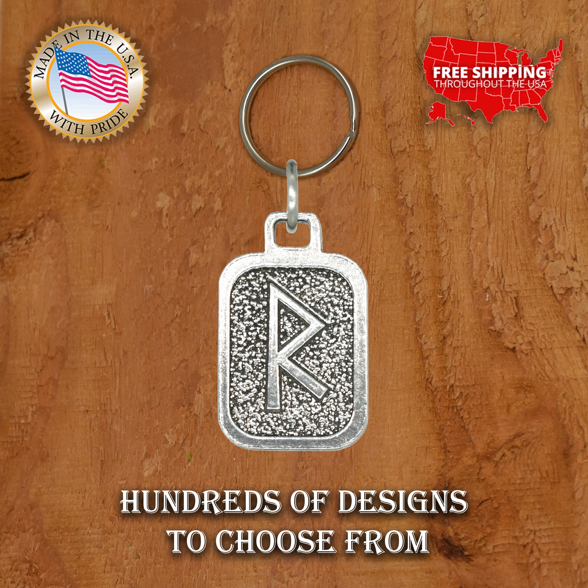 Metall Rune Schlüsselanhänger, nordische Wikinger Symbole, antikes Zinn, Geschenk, Made in USA - Bild 196 von 198