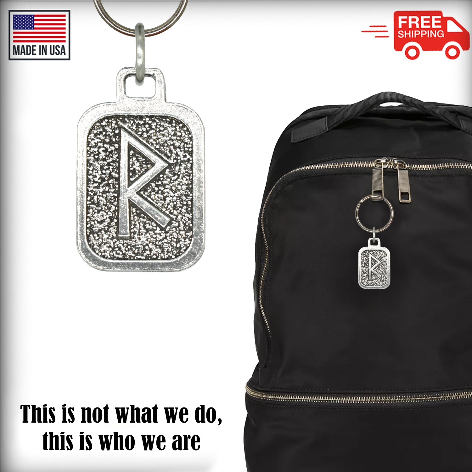 Metall Rune Schlüsselanhänger, nordische Wikinger Symbole, antikes Zinn, Geschenk, Made in USA - Bild 193 von 198
