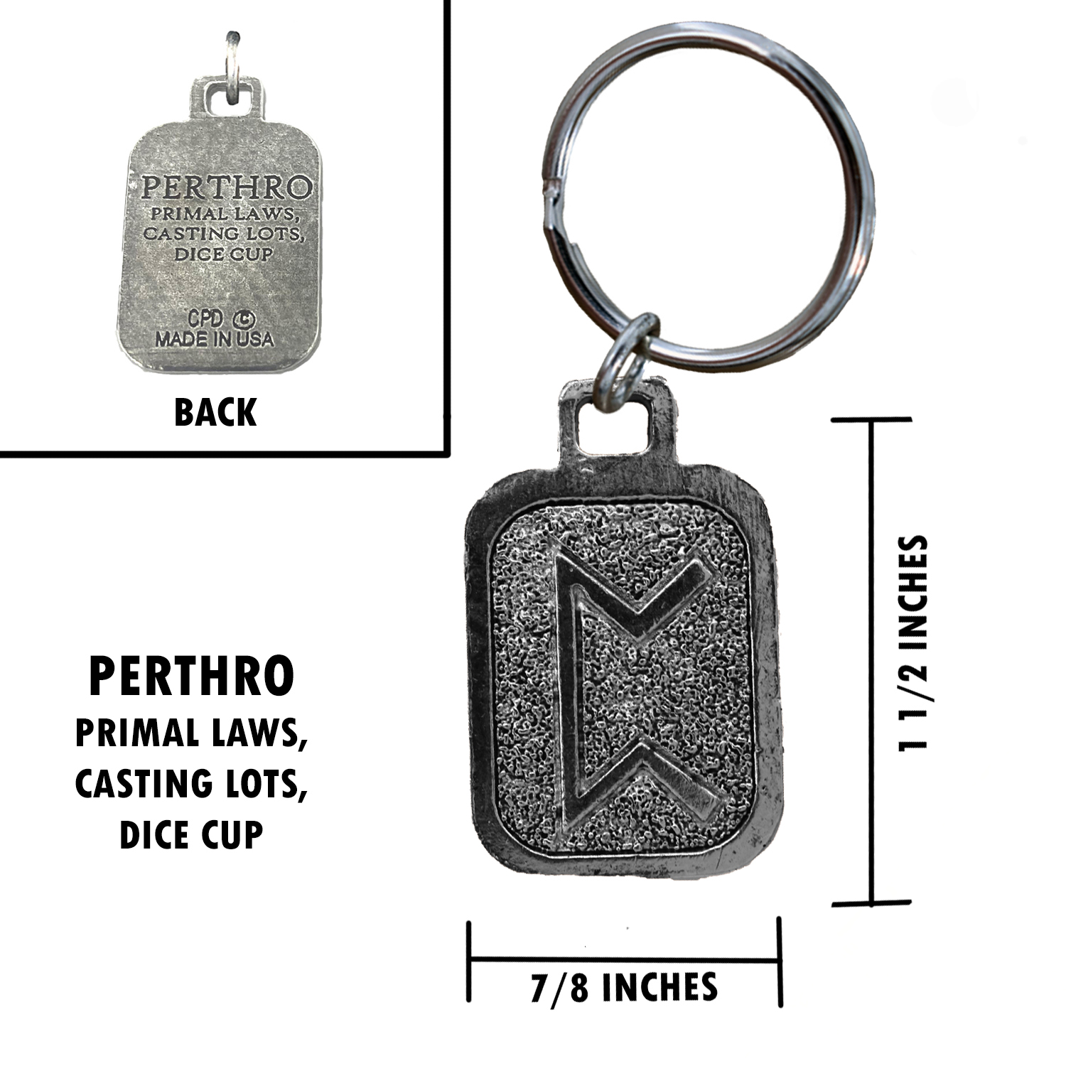 Metall Rune Schlüsselanhänger, nordische Wikinger Symbole, antikes Zinn, Geschenk, Made in USA - Bild 16 von 198