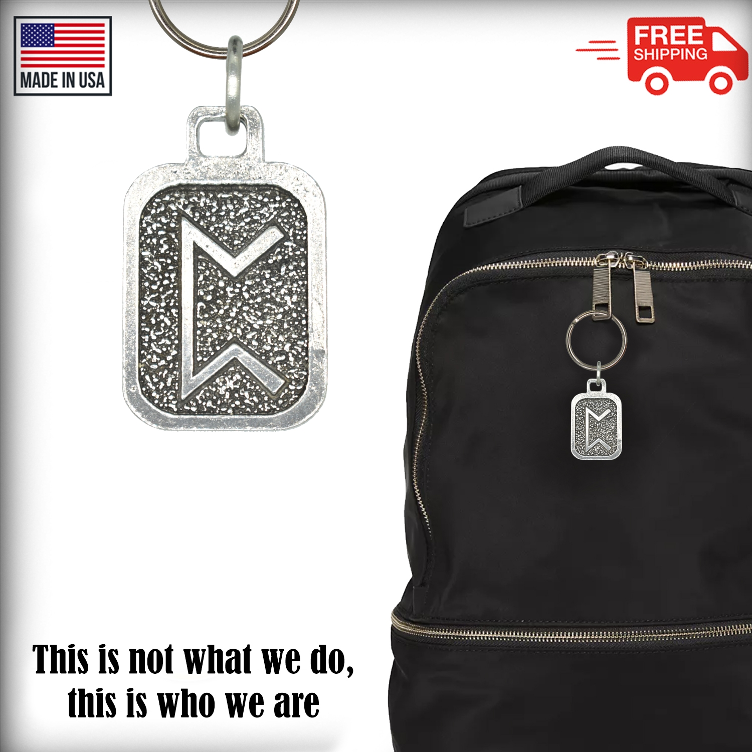 Metall Rune Schlüsselanhänger, nordische Wikinger Symbole, antikes Zinn, Geschenk, Made in USA - Bild 17 von 198