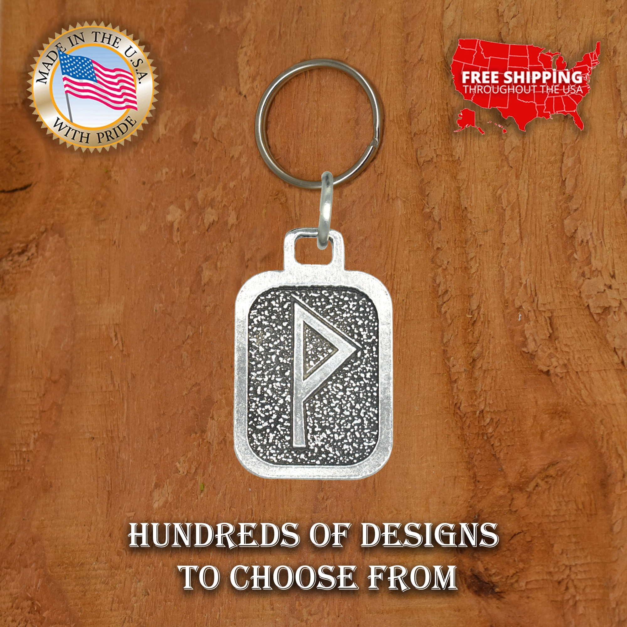 Metall Rune Schlüsselanhänger, nordische Wikinger Symbole, antikes Zinn, Geschenk, Made in USA - Bild 28 von 198