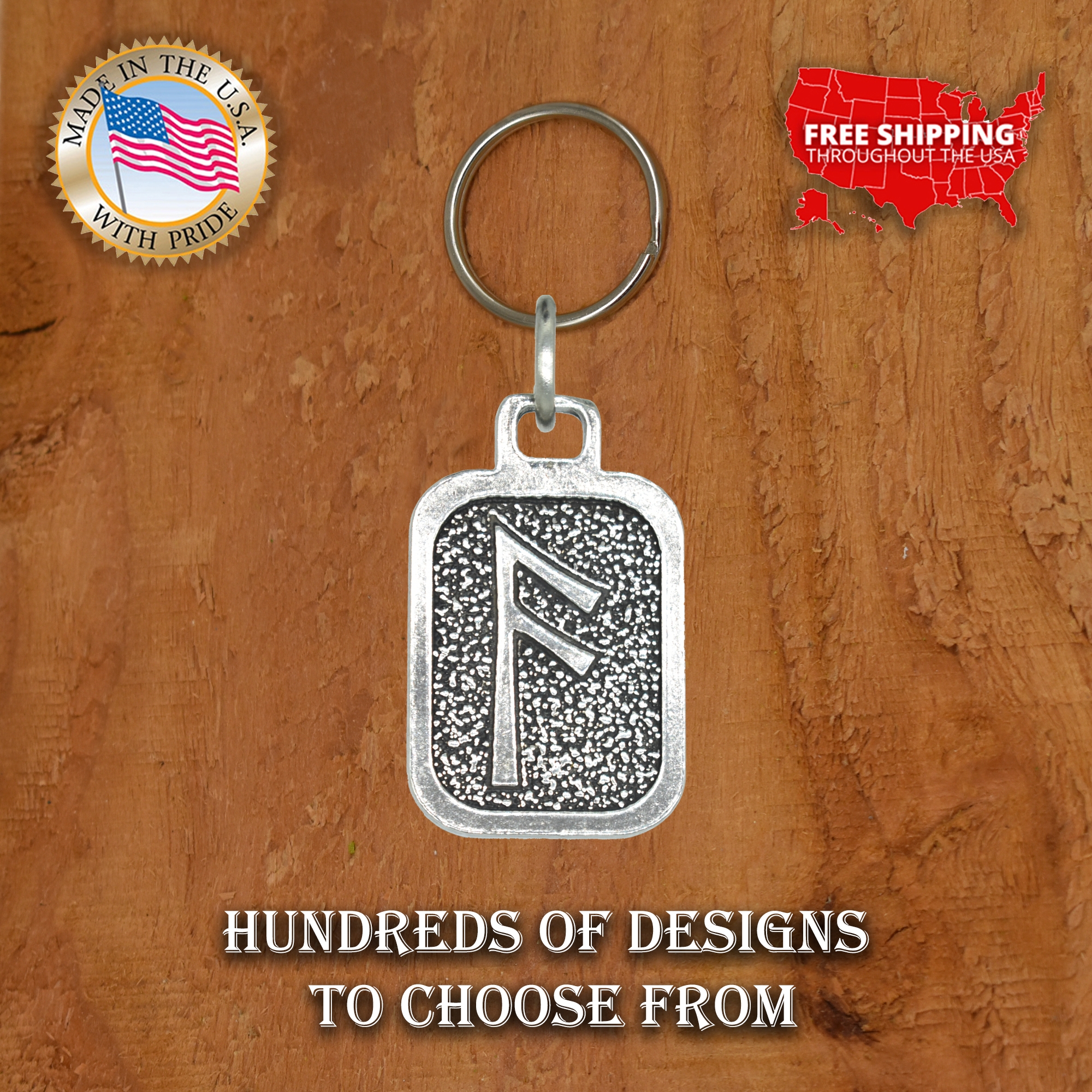 Metall Rune Schlüsselanhänger, nordische Wikinger Symbole, antikes Zinn, Geschenk, Made in USA - Bild 44 von 198