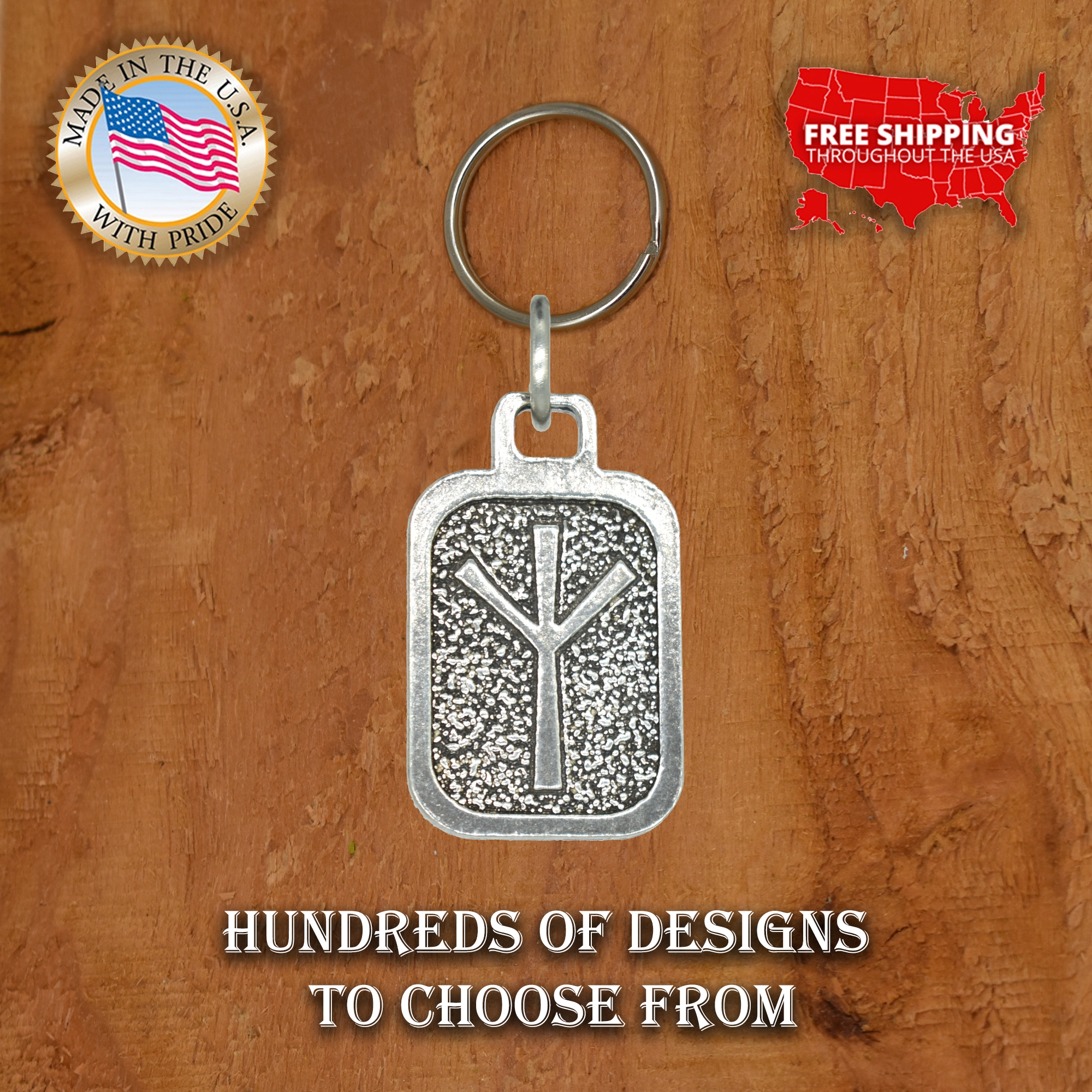 Metall Rune Schlüsselanhänger, nordische Wikinger Symbole, antikes Zinn, Geschenk, Made in USA - Bild 83 von 198