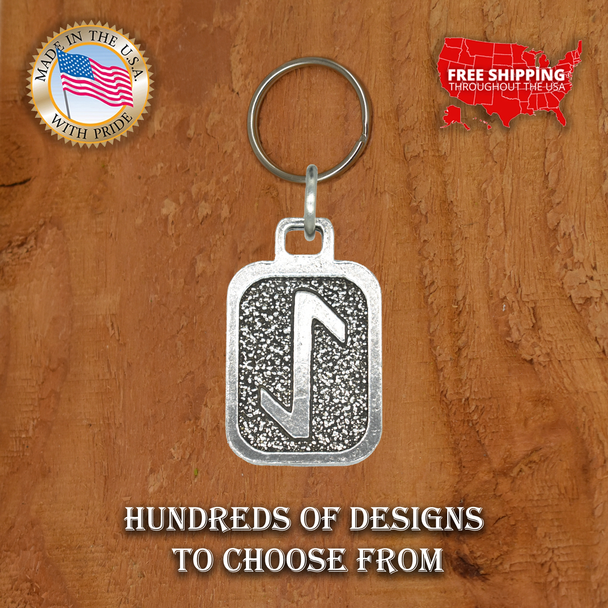 Metall Rune Schlüsselanhänger, nordische Wikinger Symbole, antikes Zinn, Geschenk, Made in USA - Bild 100 von 198