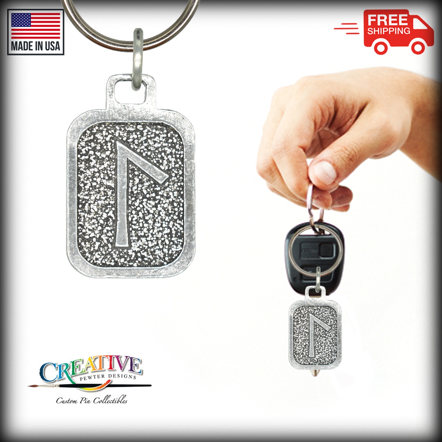Metall Rune Schlüsselanhänger, nordische Wikinger Symbole, antikes Zinn, Geschenk, Made in USA - Bild 103 von 198