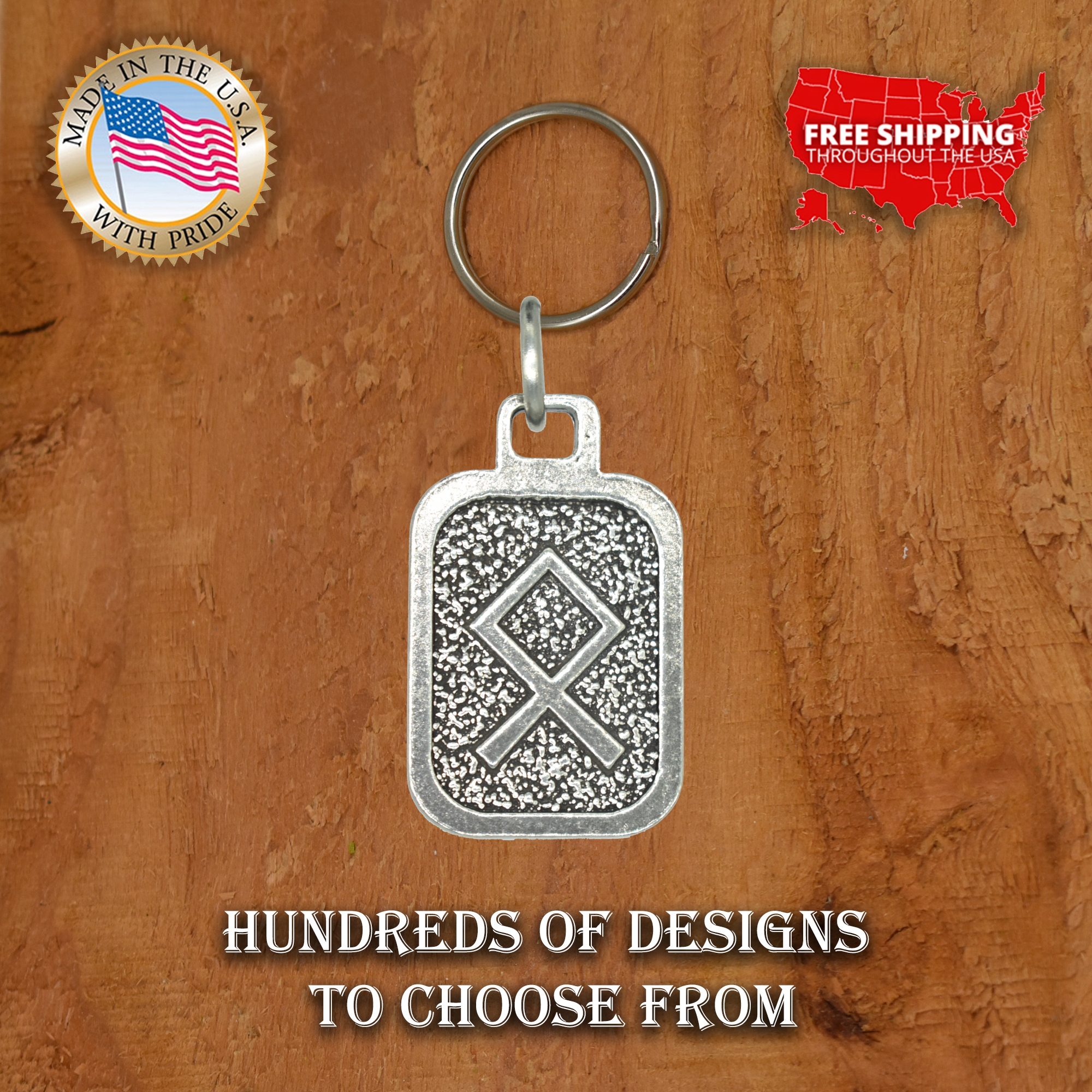 Metall Rune Schlüsselanhänger, nordische Wikinger Symbole, antikes Zinn, Geschenk, Made in USA - Bild 156 von 198