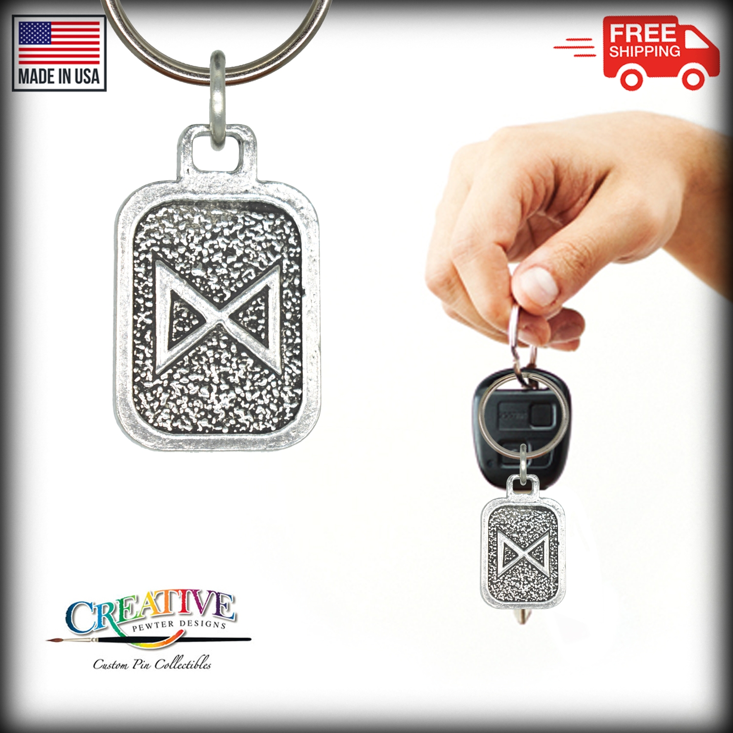 Metall Rune Schlüsselanhänger, nordische Wikinger Symbole, antikes Zinn, Geschenk, Made in USA - Bild 159 von 198