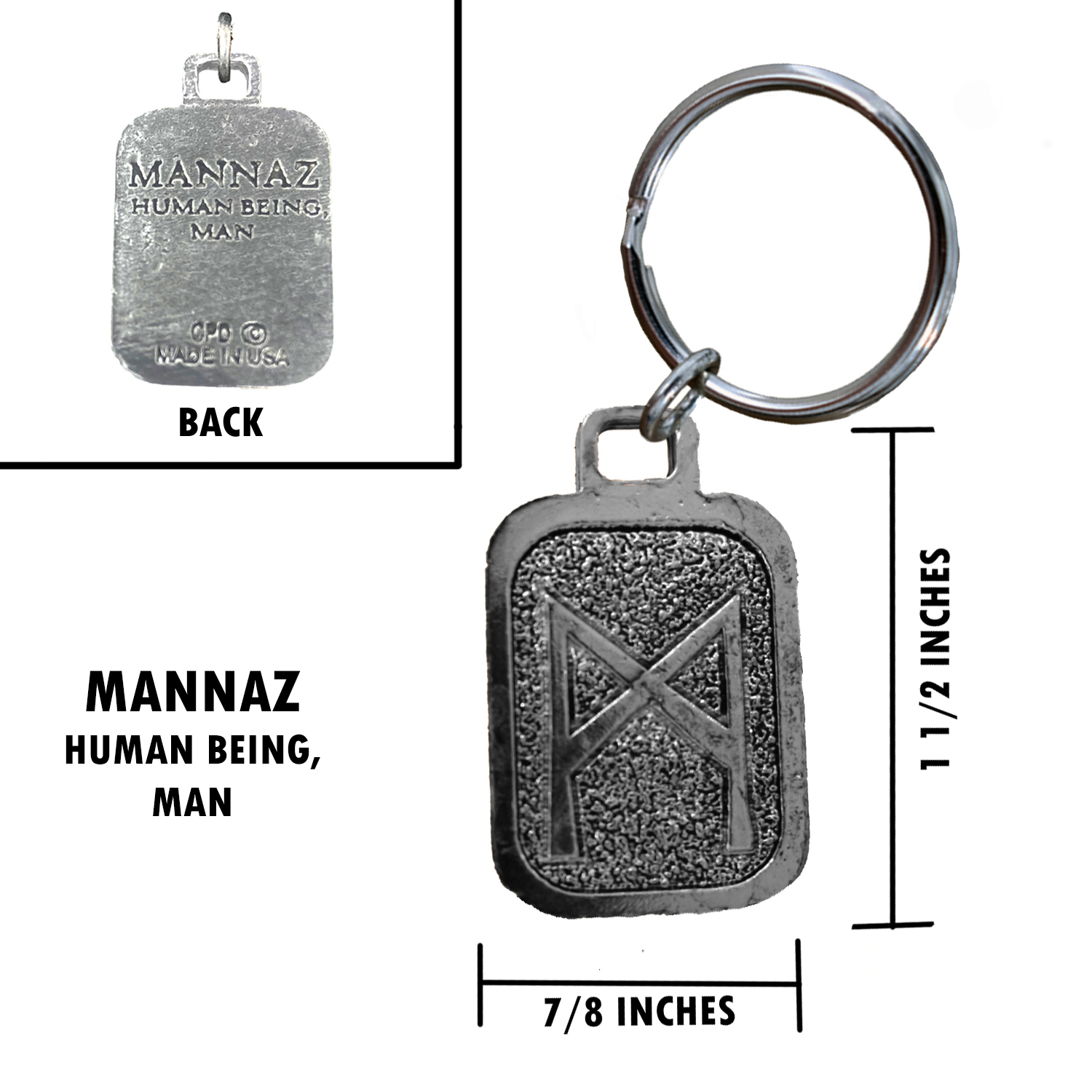 Metall Rune Schlüsselanhänger, nordische Wikinger Symbole, antikes Zinn, Geschenk, Made in USA - Bild 168 von 198