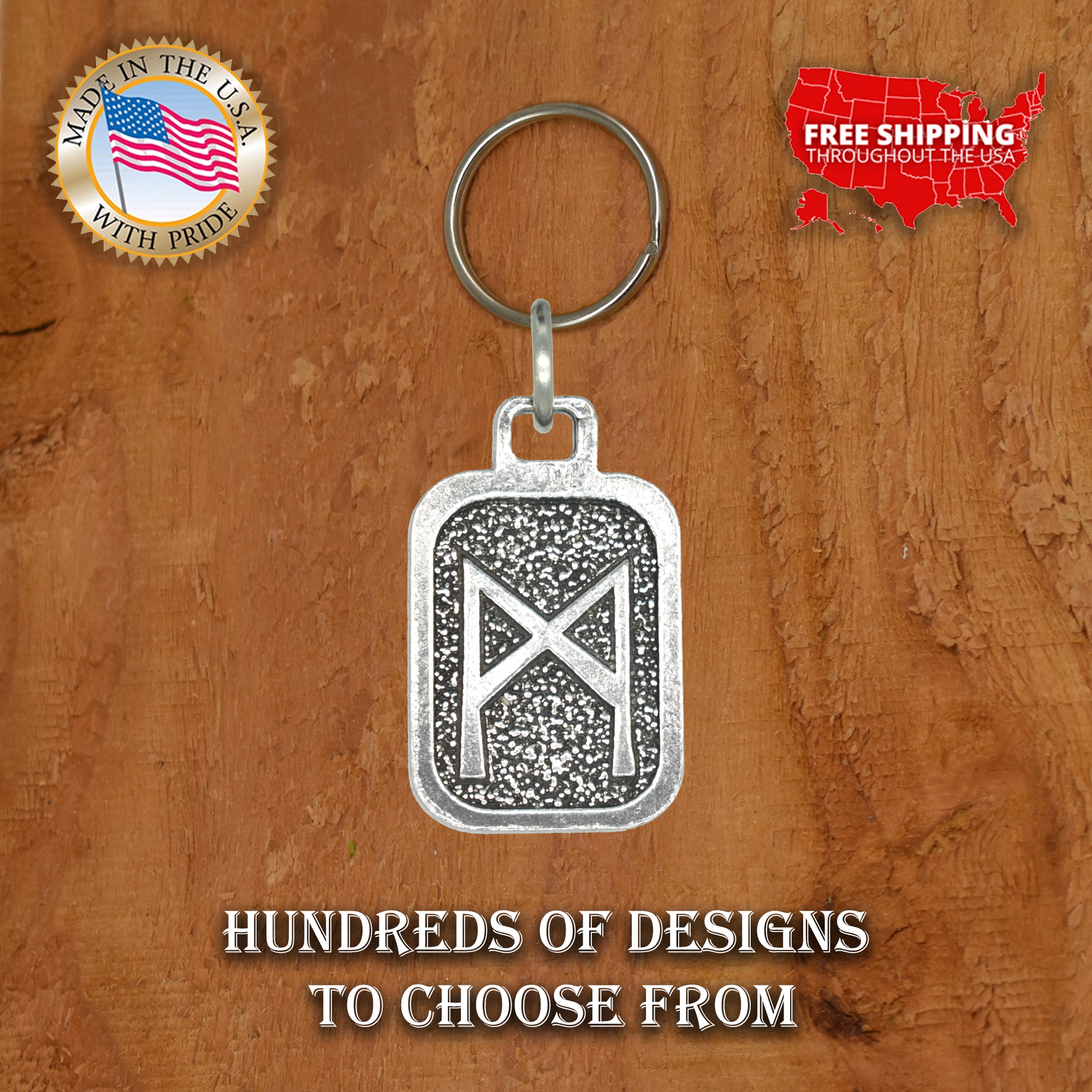 Metall Rune Schlüsselanhänger, nordische Wikinger Symbole, antikes Zinn, Geschenk, Made in USA - Bild 172 von 198