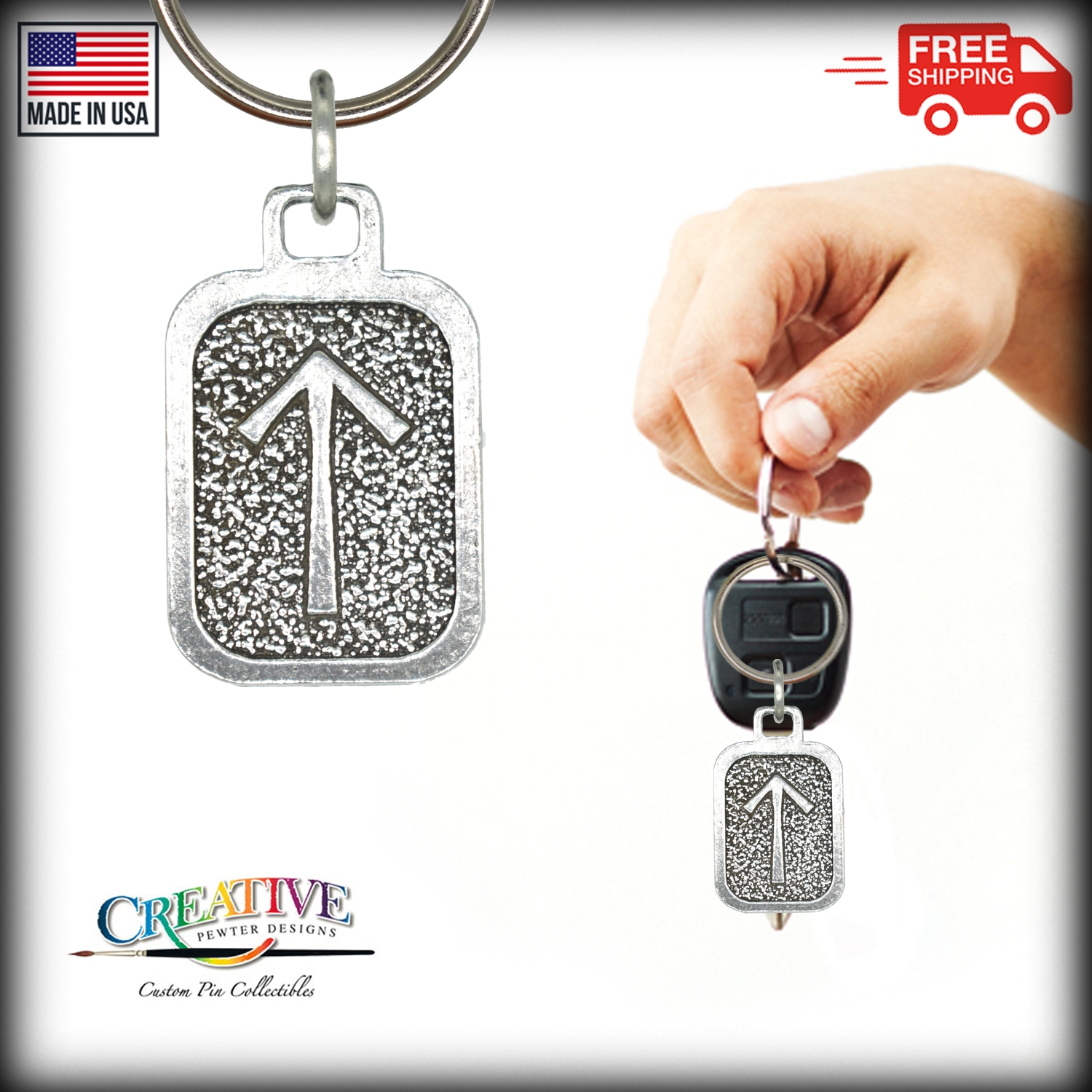 Metall Rune Schlüsselanhänger, nordische Wikinger Symbole, antikes Zinn, Geschenk, Made in USA - Bild 175 von 198