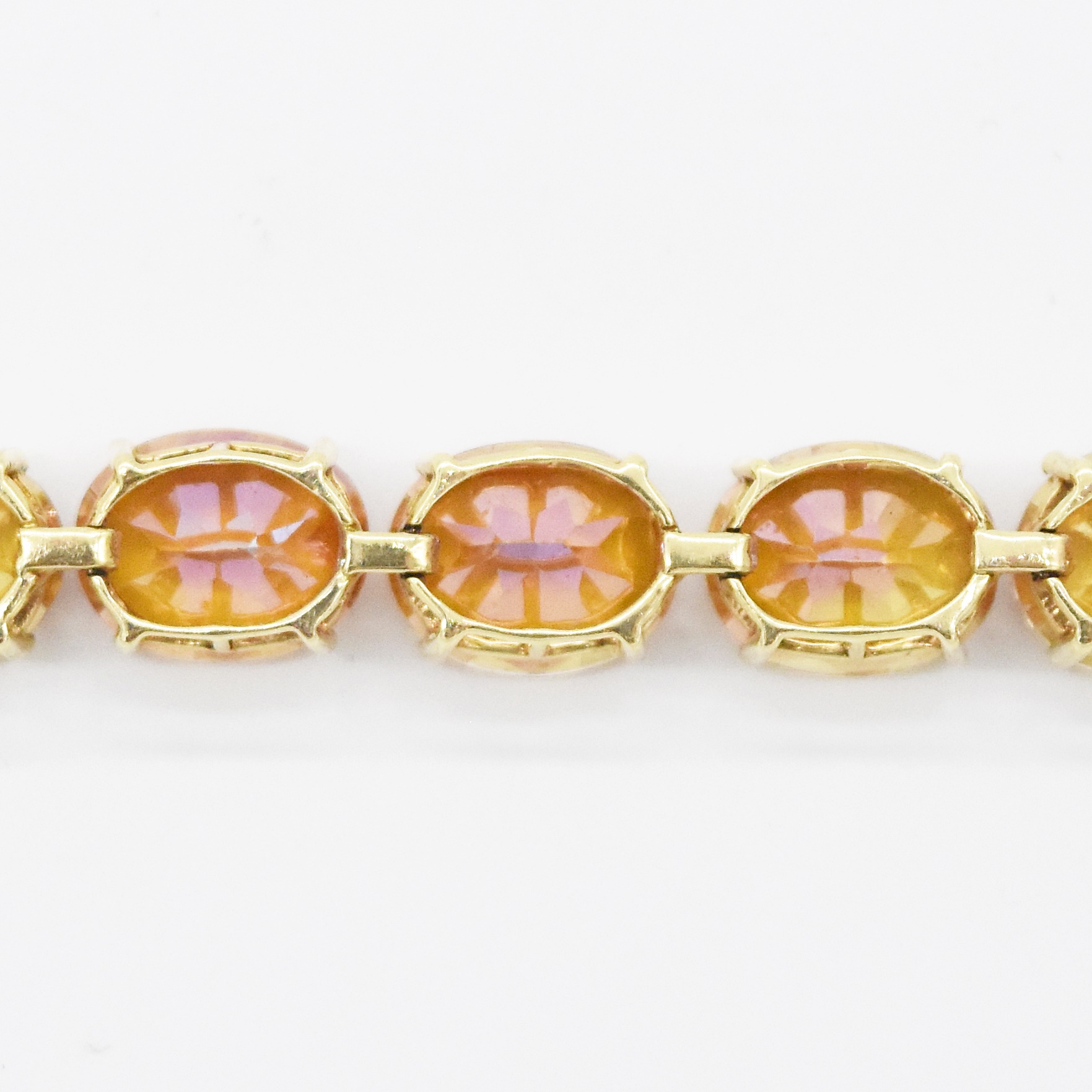 14k Yellow Gold Estate Fancy 7" Mystic Topaz Tennis Bracelet eBay