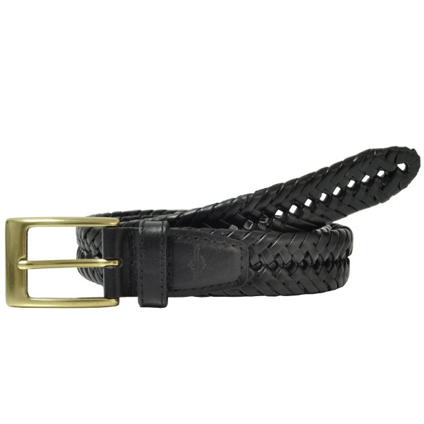 Dockers 17DO0408 Men's Big & Tall Leather Double VWeave Braided Belt