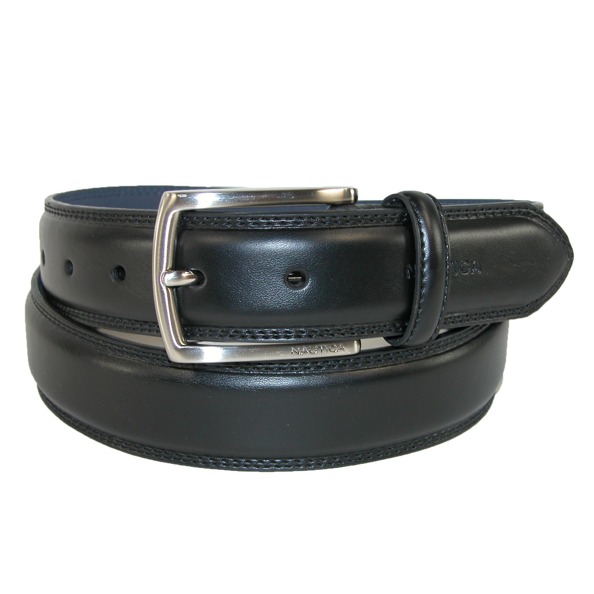 Nautica- 35mm Feather Edge Belt Black 