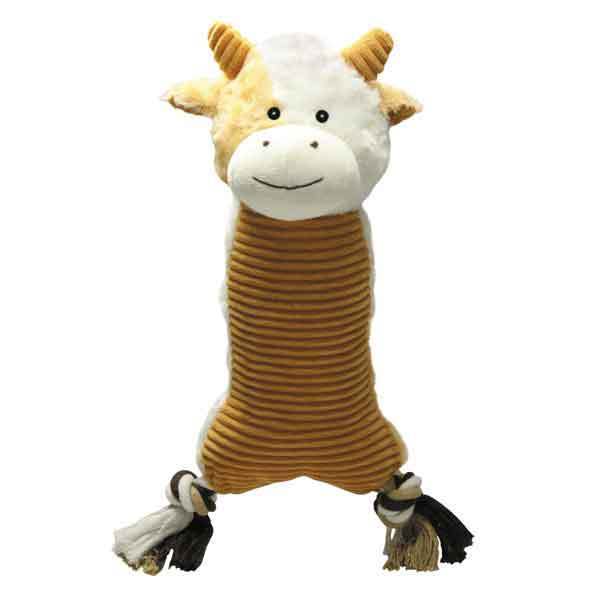 Farm Folks Dog Toy Soft Corduroy Squeak Toys - Cow Rabbit Sheep Or All 3 Toys - Picture 8 of 11