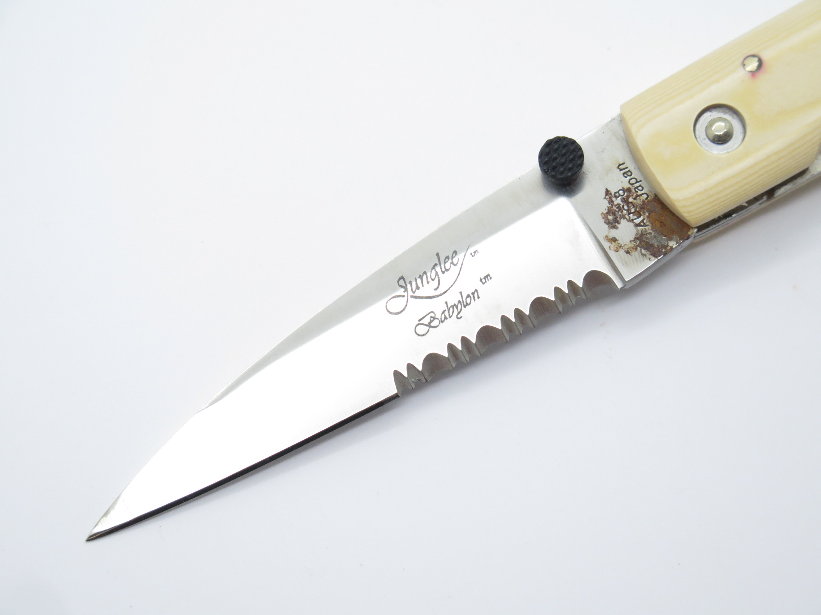 Vtg Junglee Babylon Seki Japan Ser. AUS-8 Folding Linerlock Pocket