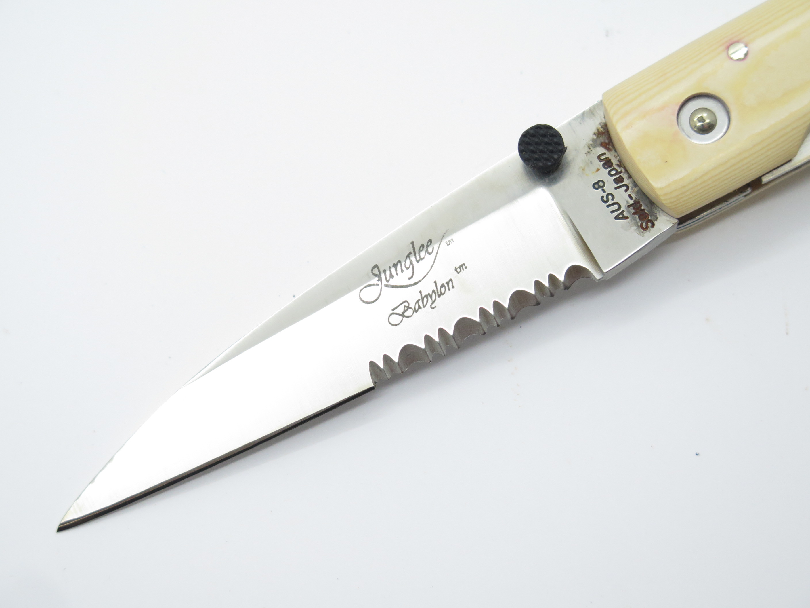Vtg Junglee Babylon Seki Japan Ser. AUS-8 Folding Linerlock Pocket