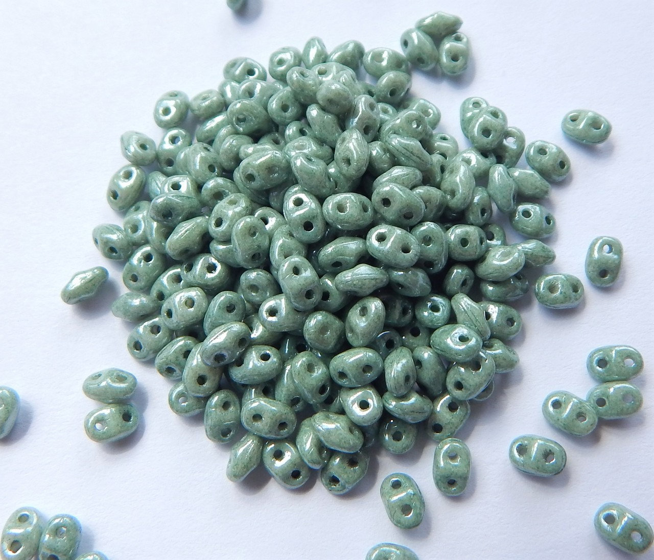 Miniduo Two hole beads 10 grams -Choose Color- Czech Glass - Picture 7 of 26