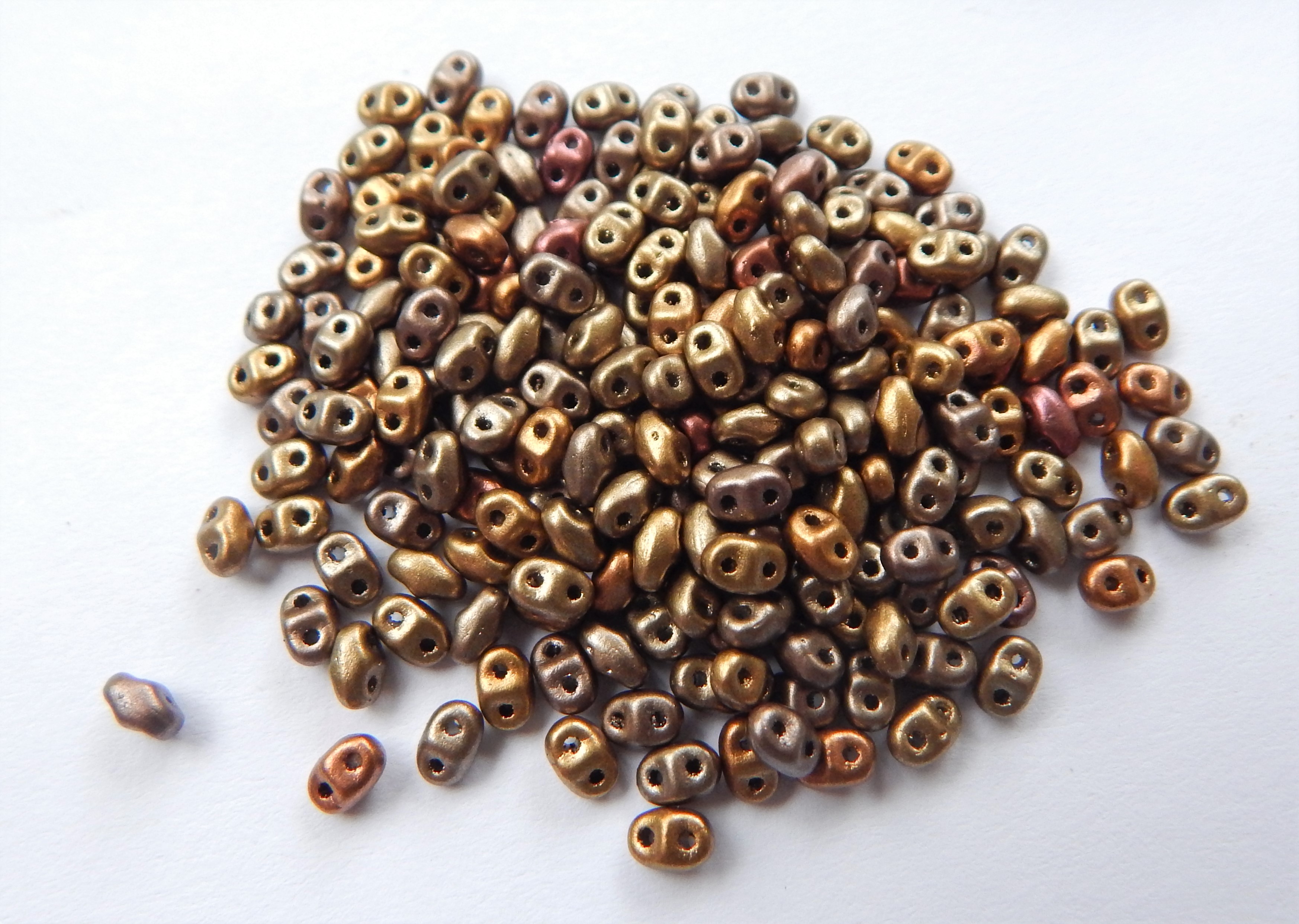 Miniduo Two hole beads 10 grams -Choose Color- Czech Glass - Picture 11 of 26