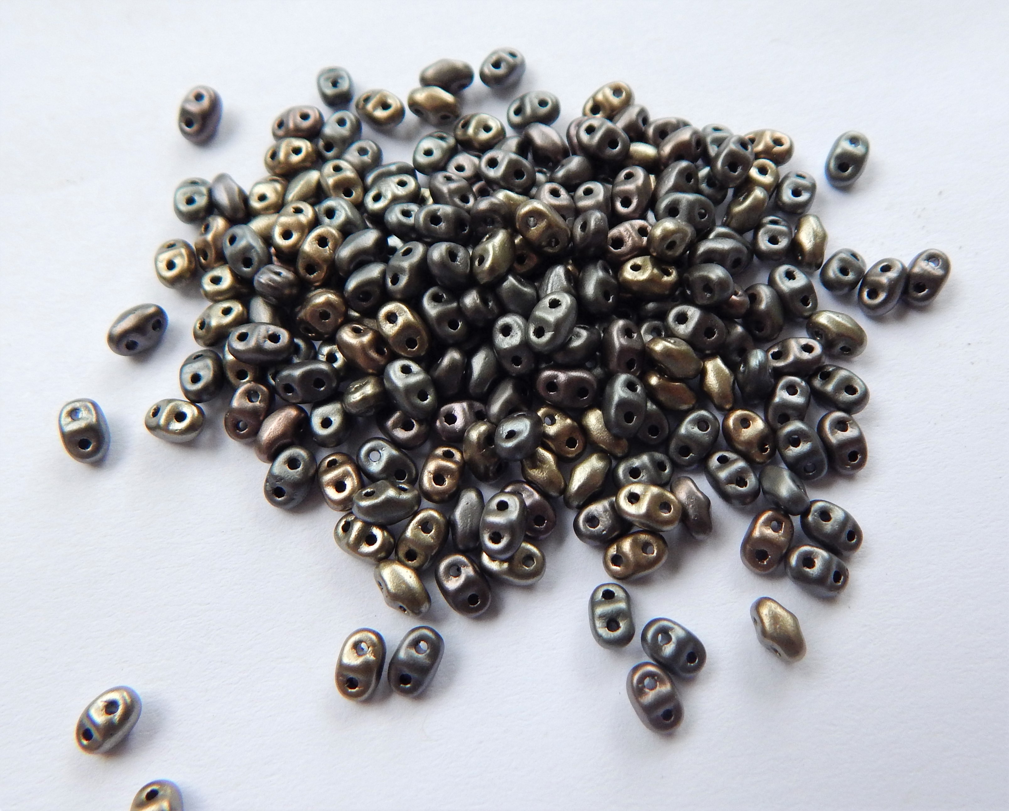 Miniduo Two hole beads 10 grams -Choose Color- Czech Glass - Picture 12 of 26