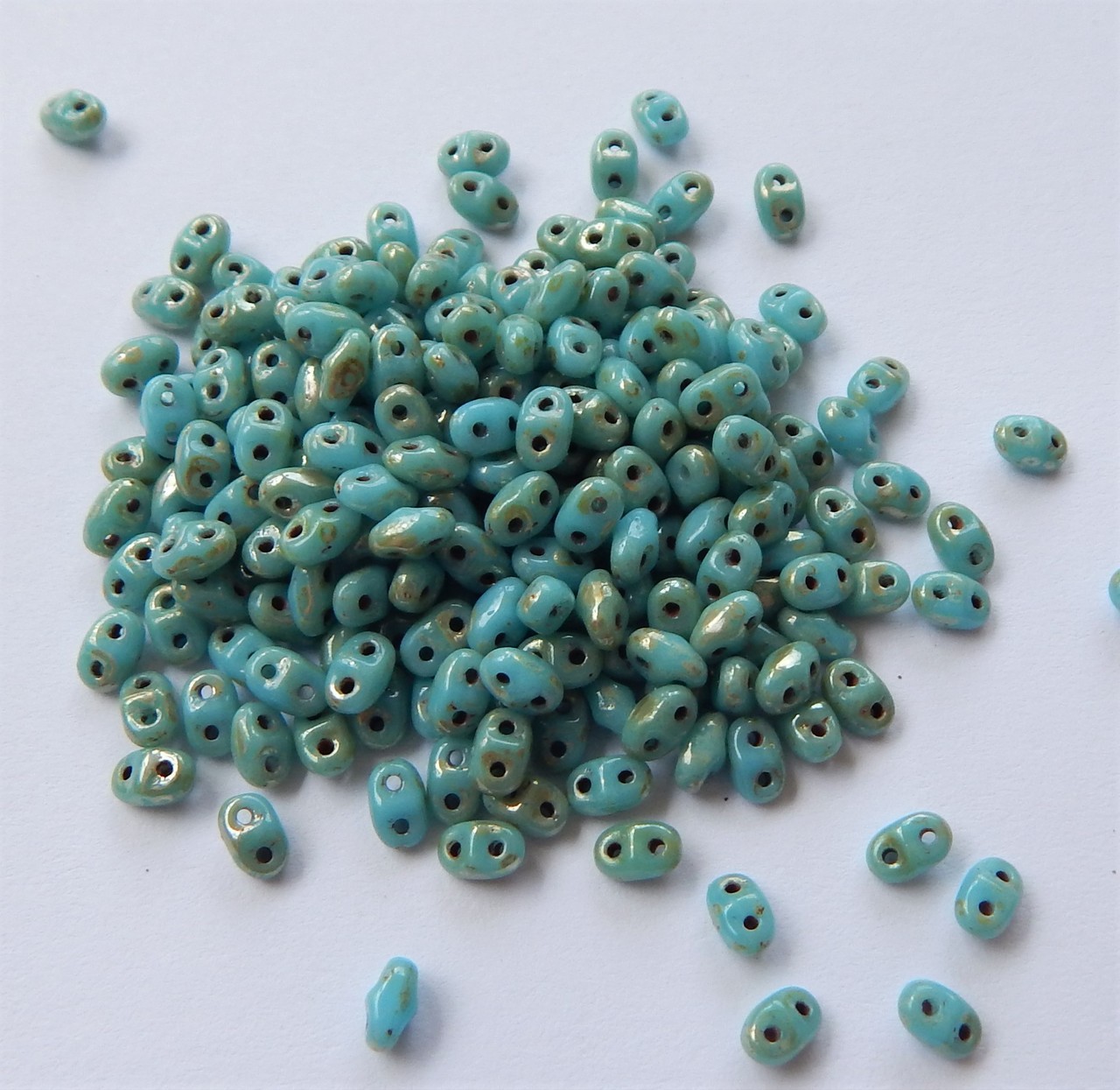 Miniduo Two hole beads 10 grams -Choose Color- Czech Glass - Picture 19 of 26