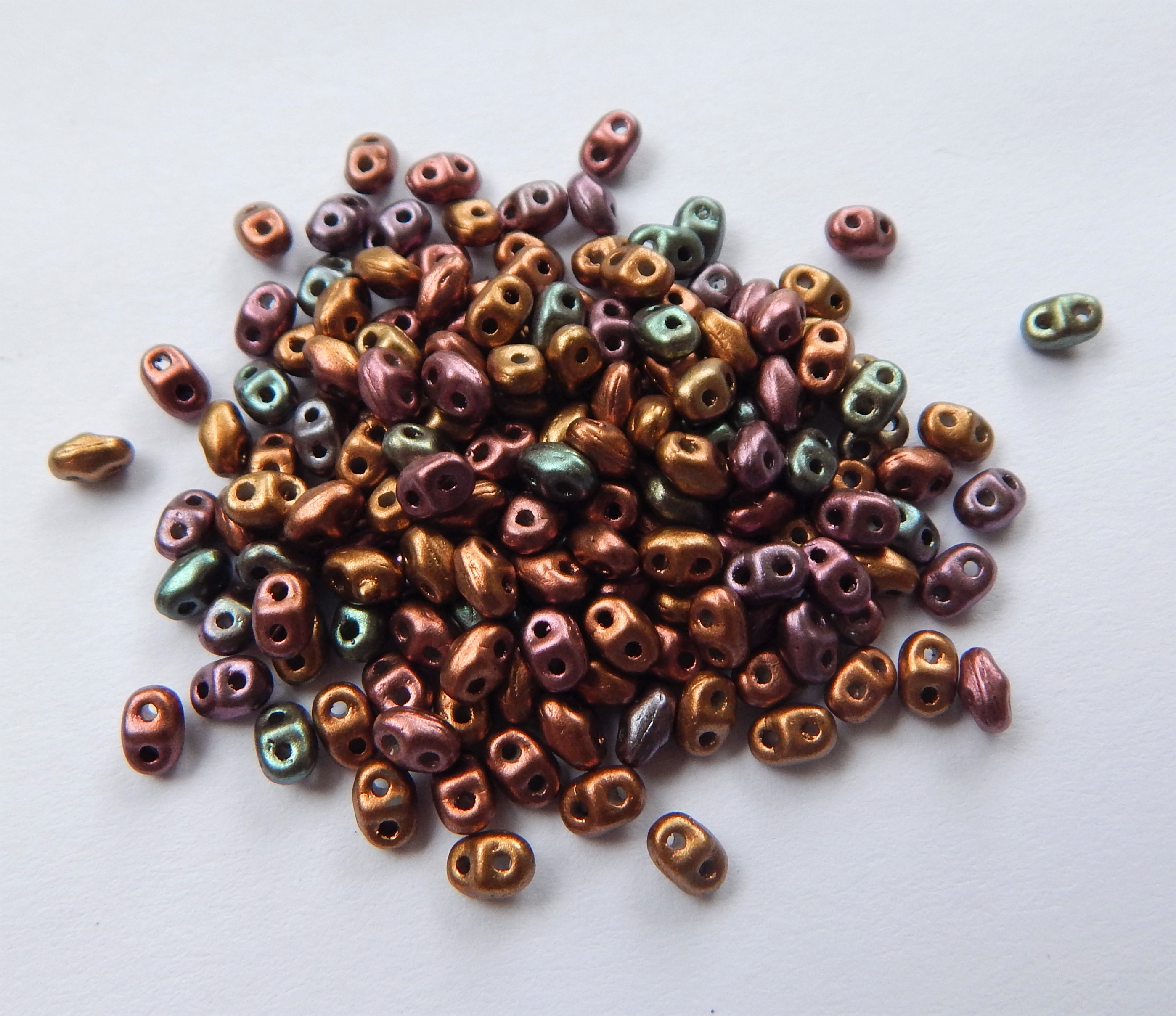Miniduo Two hole beads 10 grams -Choose Color- Czech Glass - Picture 22 of 26
