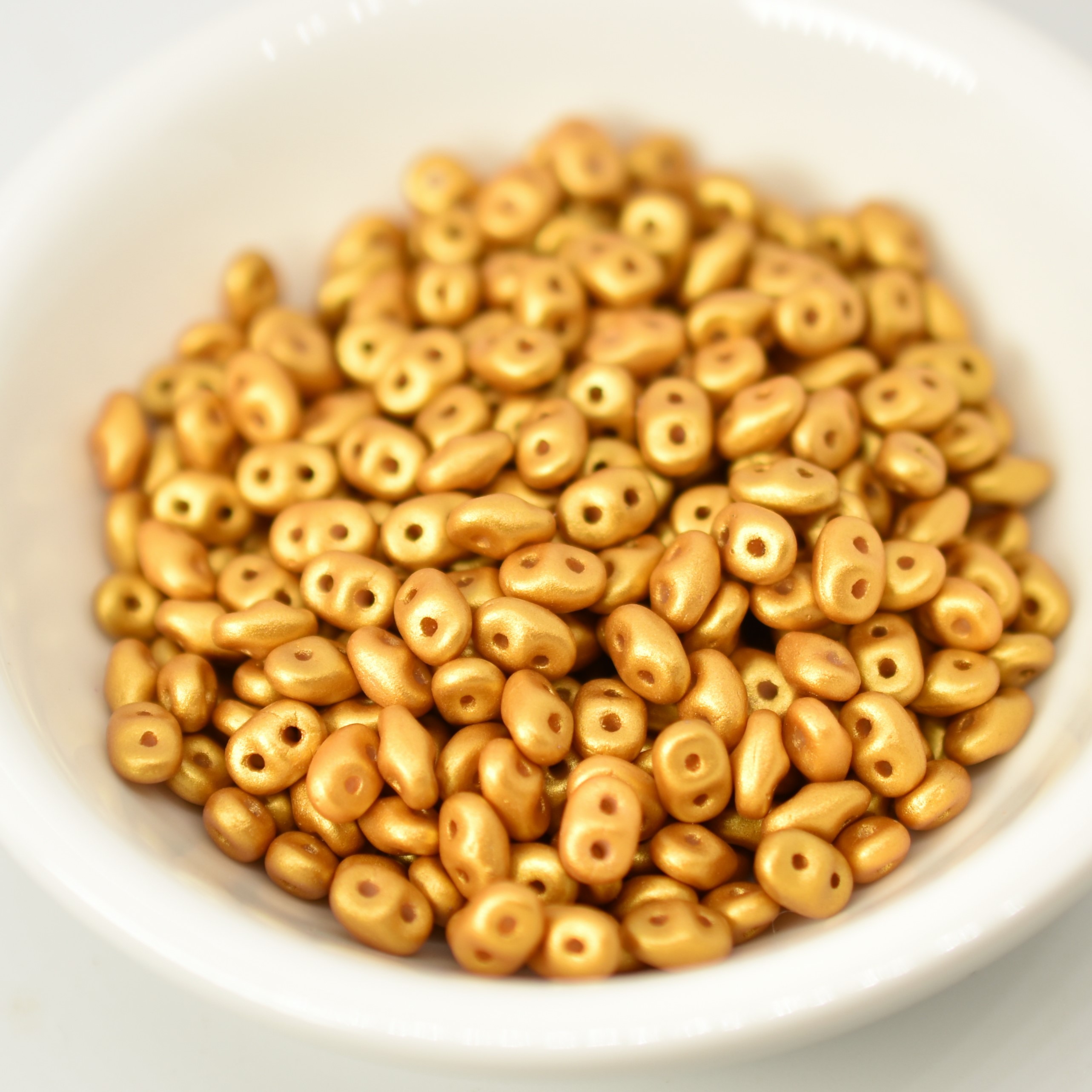 2x5mm SuperDuo Beads - Gold Shine Colors, Choose color - 10 grams Czech Glass - Picture 2 of 8