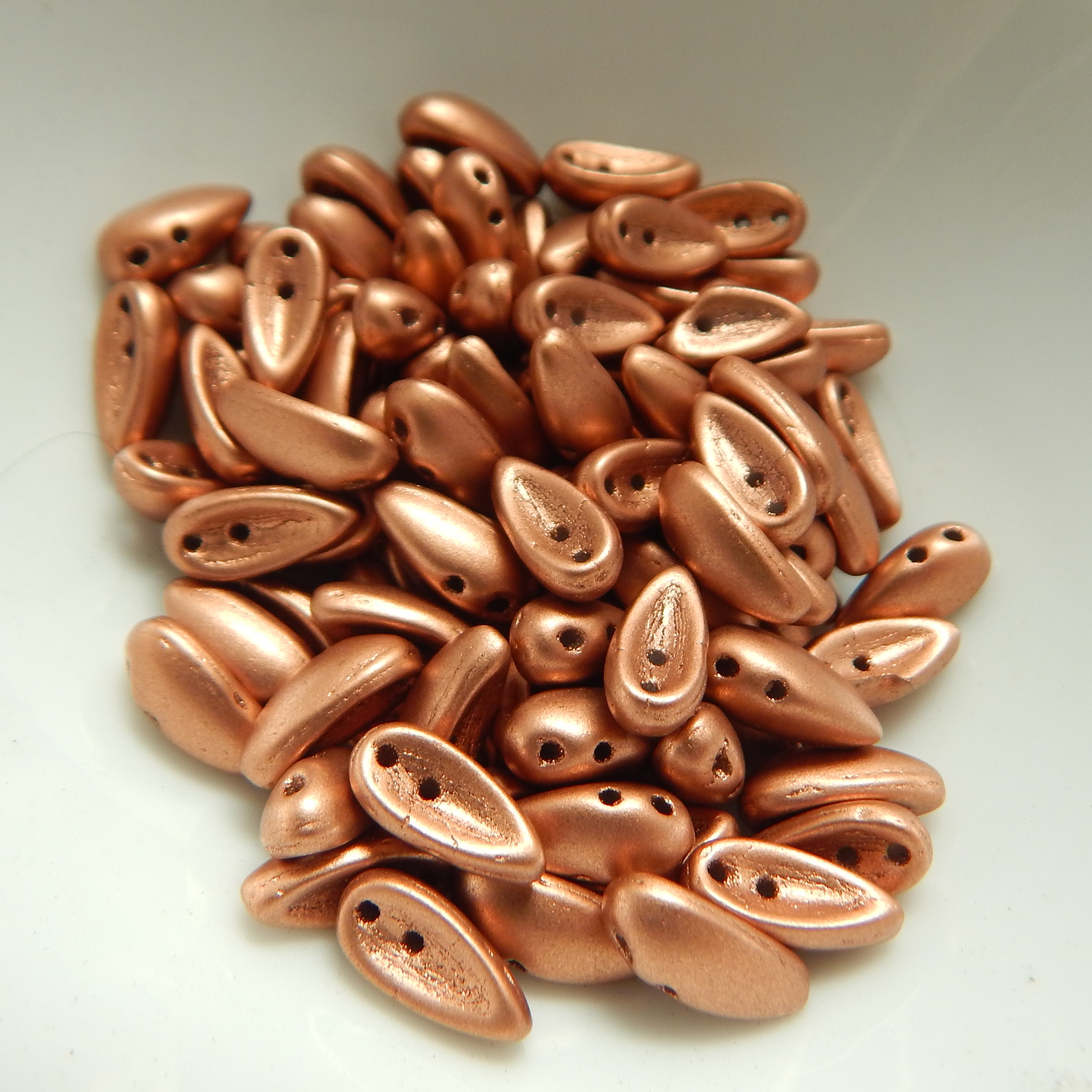 Chili (25 Perlen) 4x11 mm 2 Loch Tschechische Glasperlen - Farbe wählbar - Bild 6 von 13