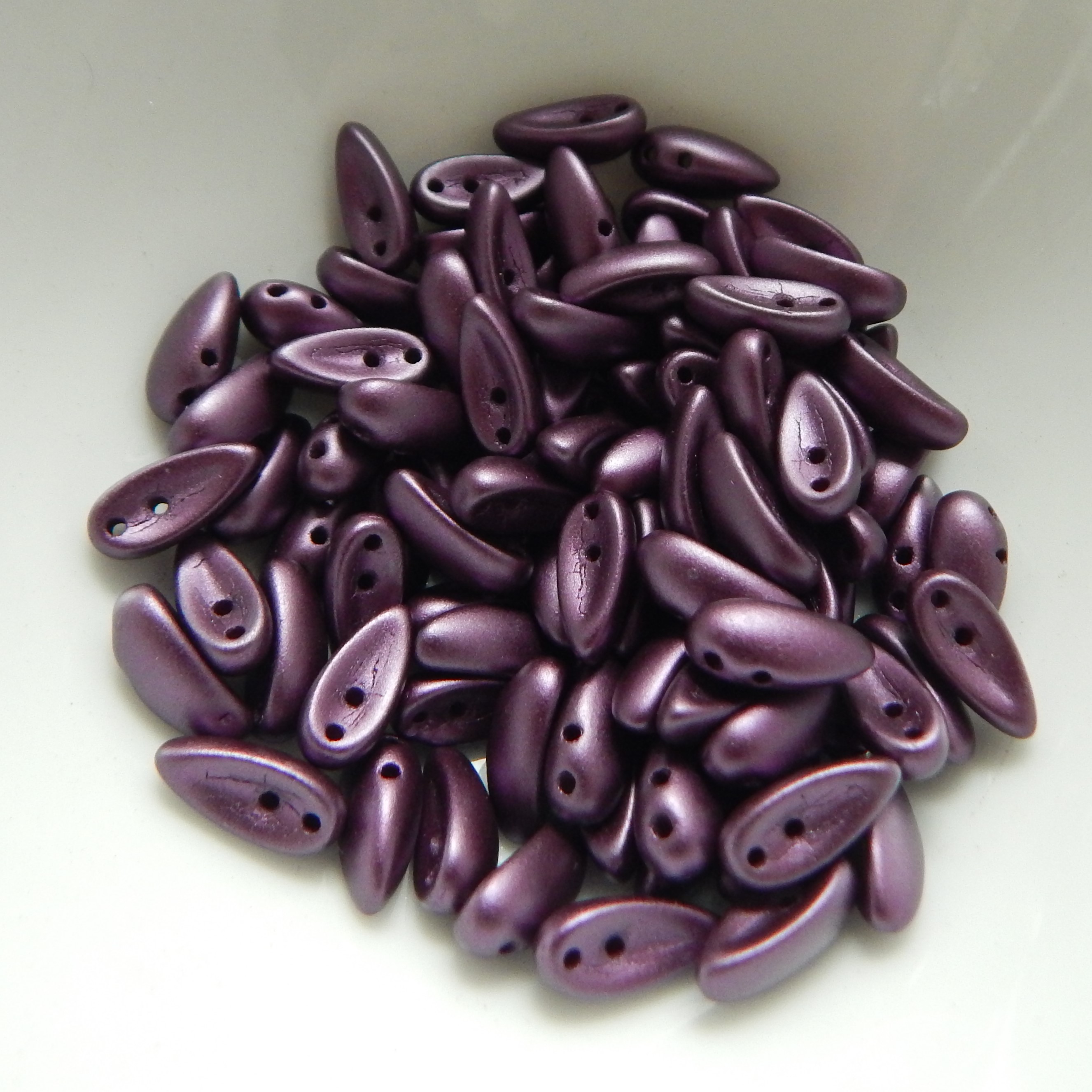 Chili (25 Perlen) 4x11 mm 2 Loch Tschechische Glasperlen - Farbe wählbar - Bild 8 von 13