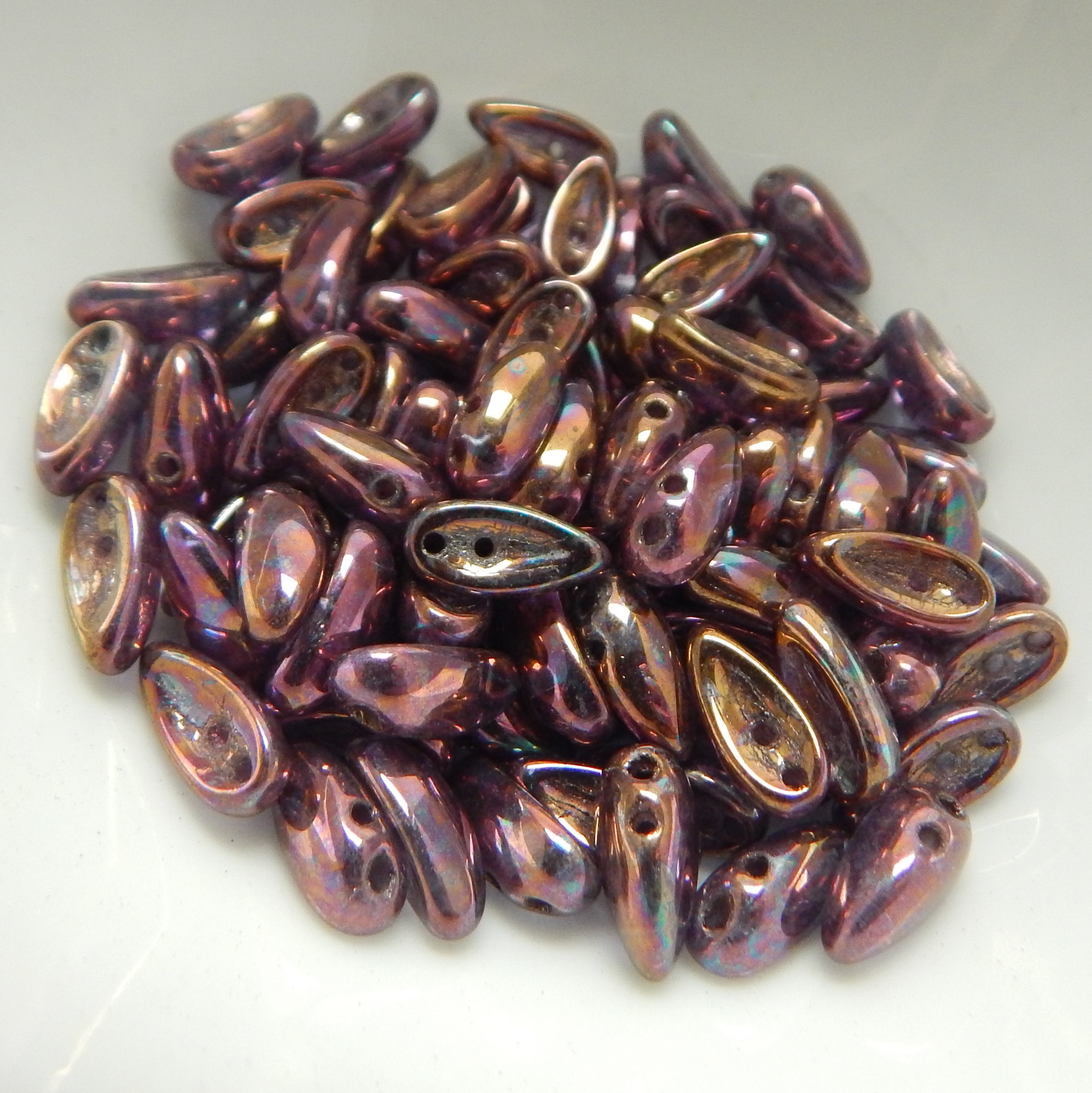 Chili (25 Perlen) 4x11 mm 2 Loch Tschechische Glasperlen - Farbe wählbar - Bild 10 von 13