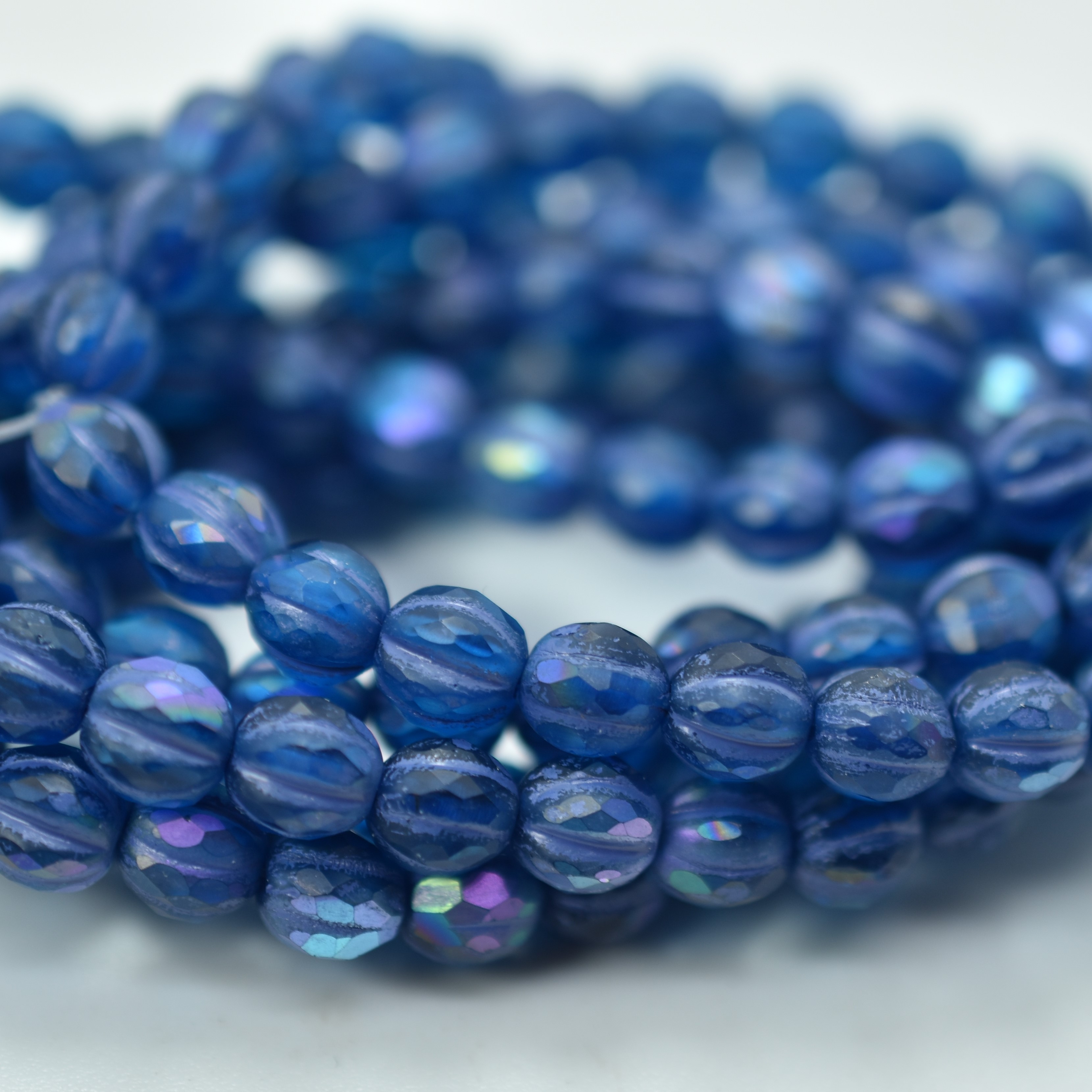 10 Beads - Faceted Melon 6mm - Choose Color - Czech Glass - Picture 9 of 10