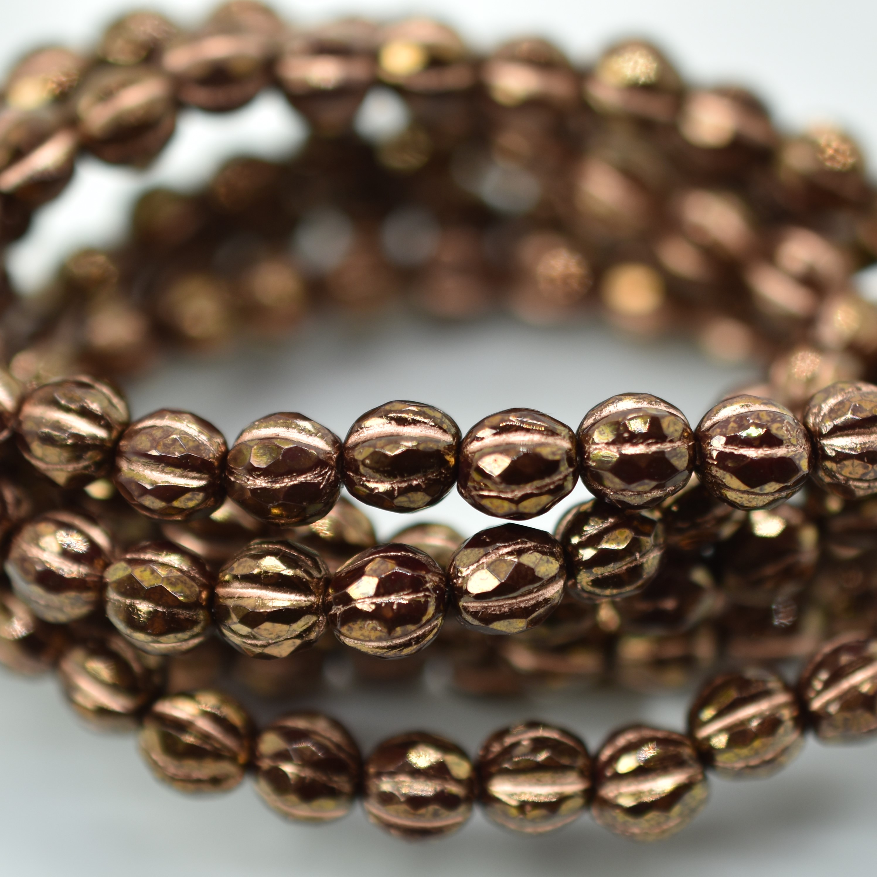 10 Beads - Faceted Melon 6mm - Choose Color - Czech Glass - Picture 10 of 10