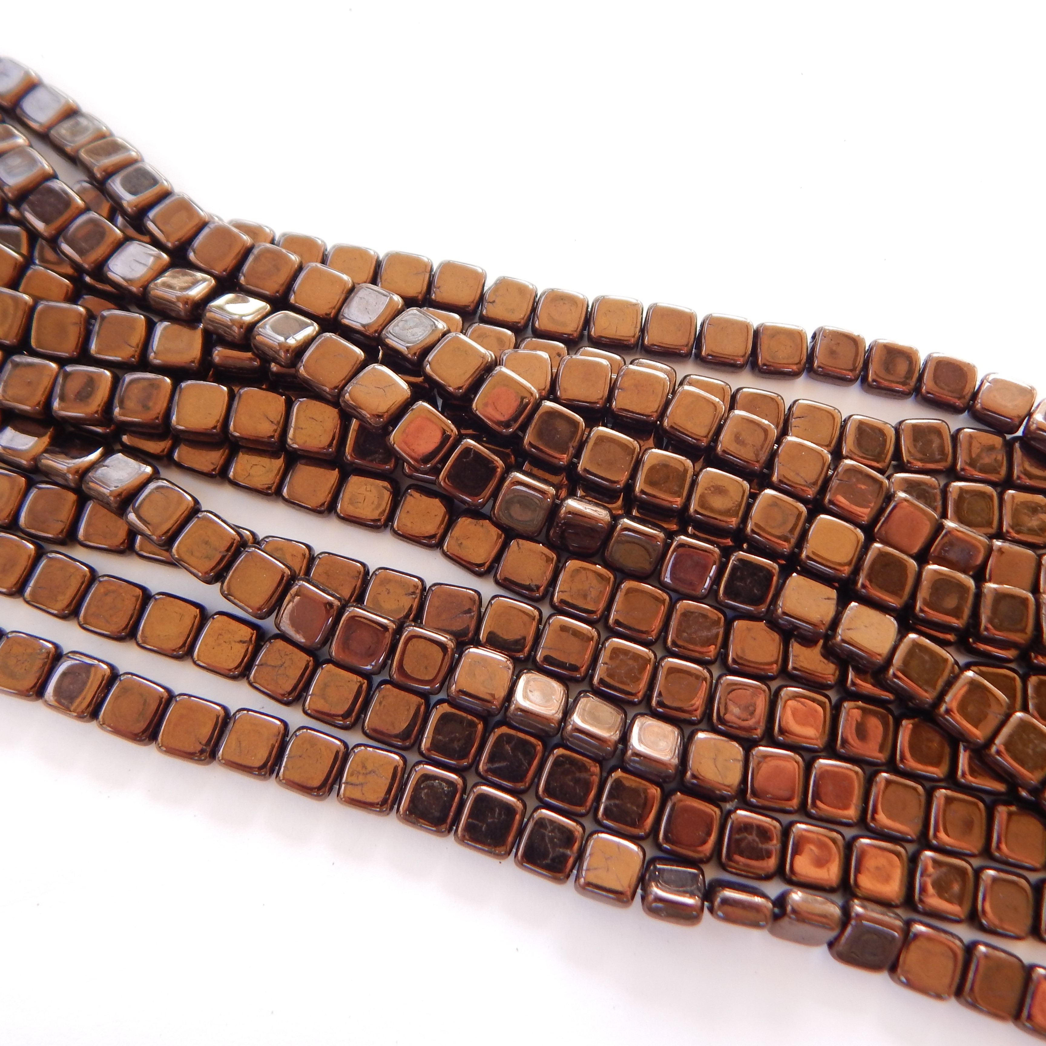 25 Beads - 6mm Tile, 2-Hole - Choose Color - Czech Glass - Picture 23 of 30