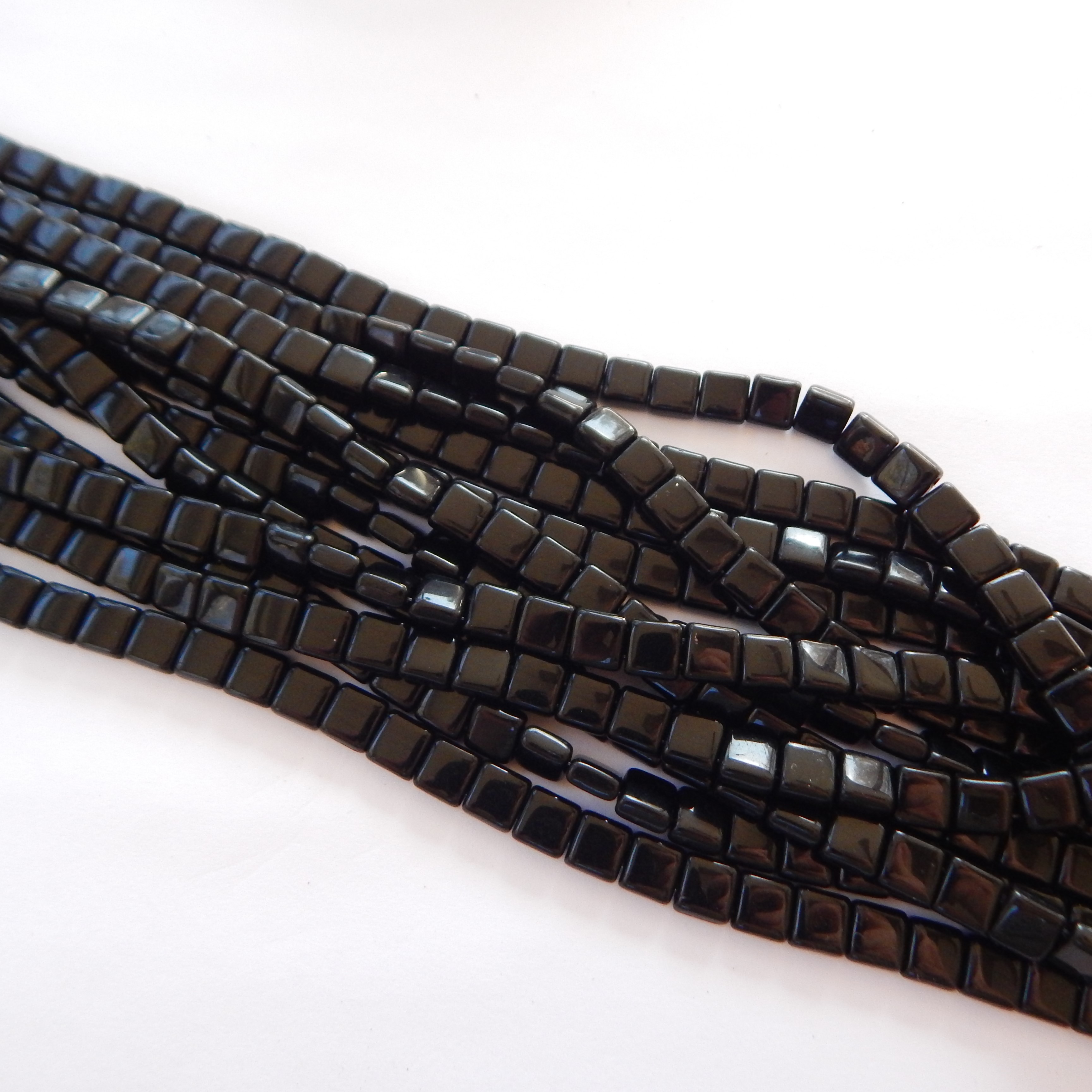 25 Beads - 6mm Tile, 2-Hole - Choose Color - Czech Glass - Picture 6 of 30