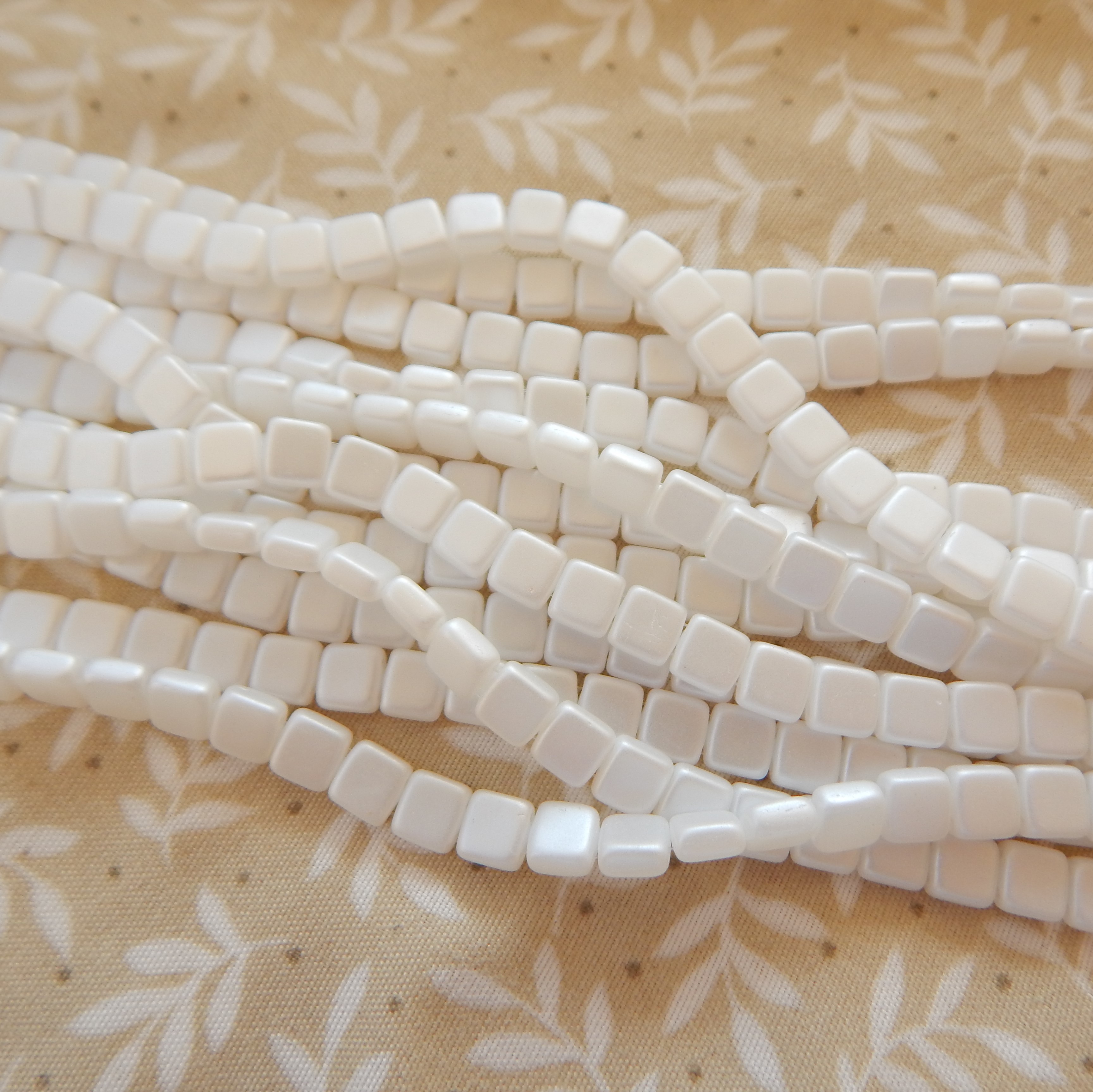 25 Beads - 6mm Tile, 2-Hole - Choose Color - Czech Glass - Picture 25 of 30